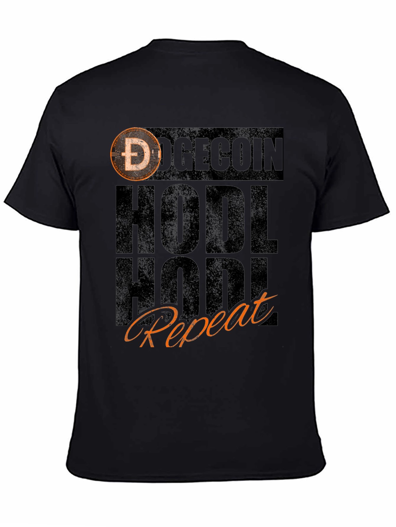 Doge HODL Repeat Black T-Shirt