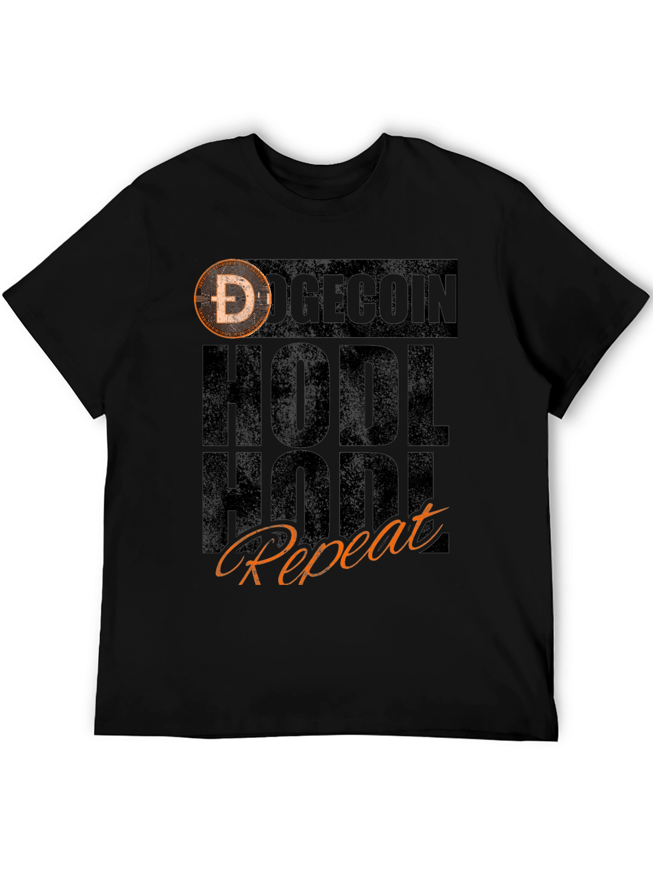Doge HODL Repeat Black T-Shirt