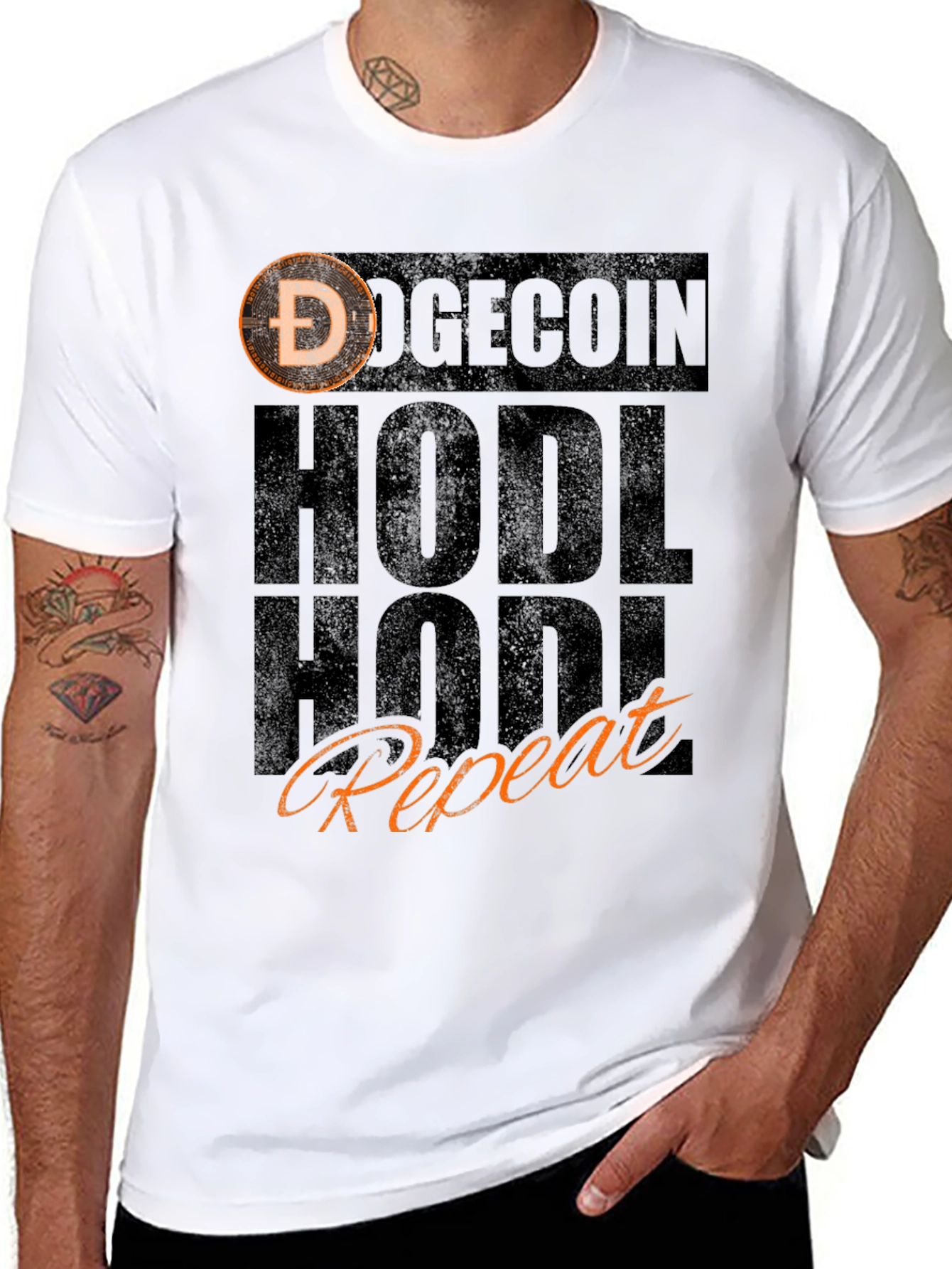 Doge HODL Repeat Black T-Shirt