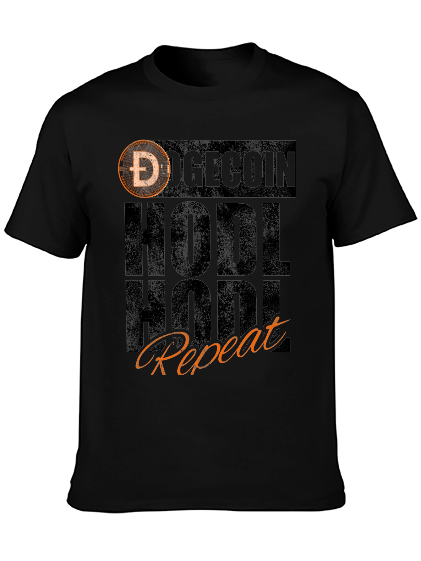 Doge HODL Repeat Black T-Shirt