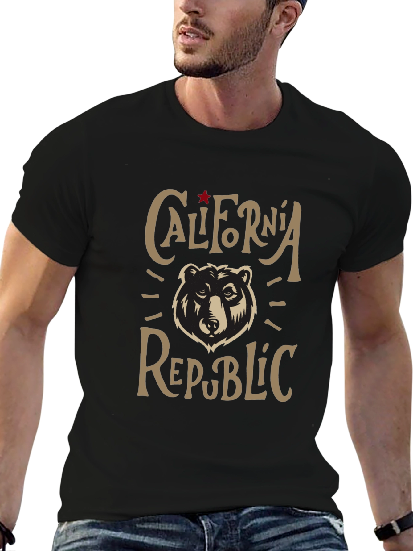 California Republic Bear Graphic T-Shirt