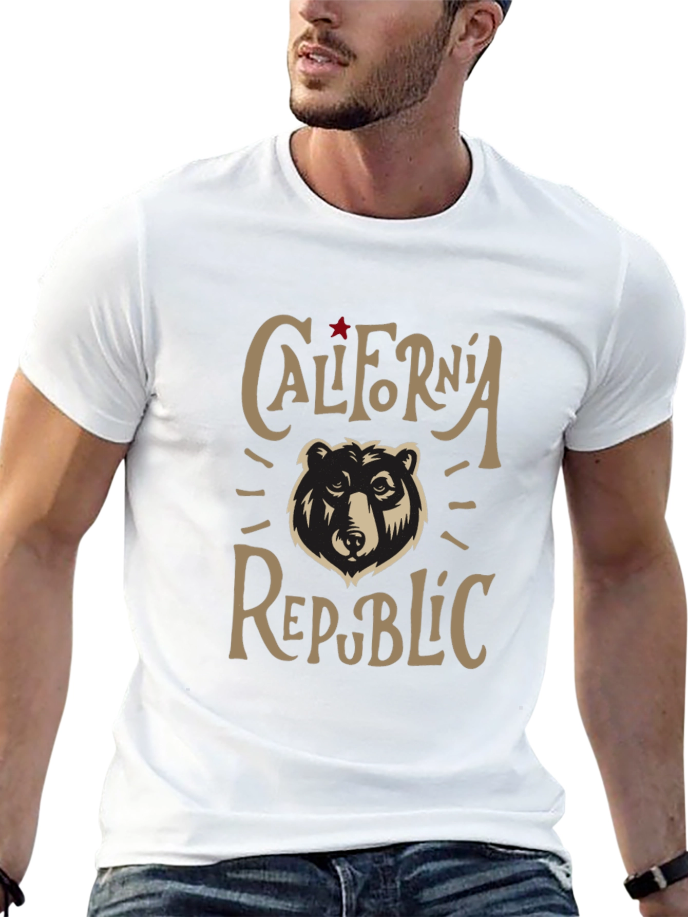 California Republic Bear Graphic T-Shirt