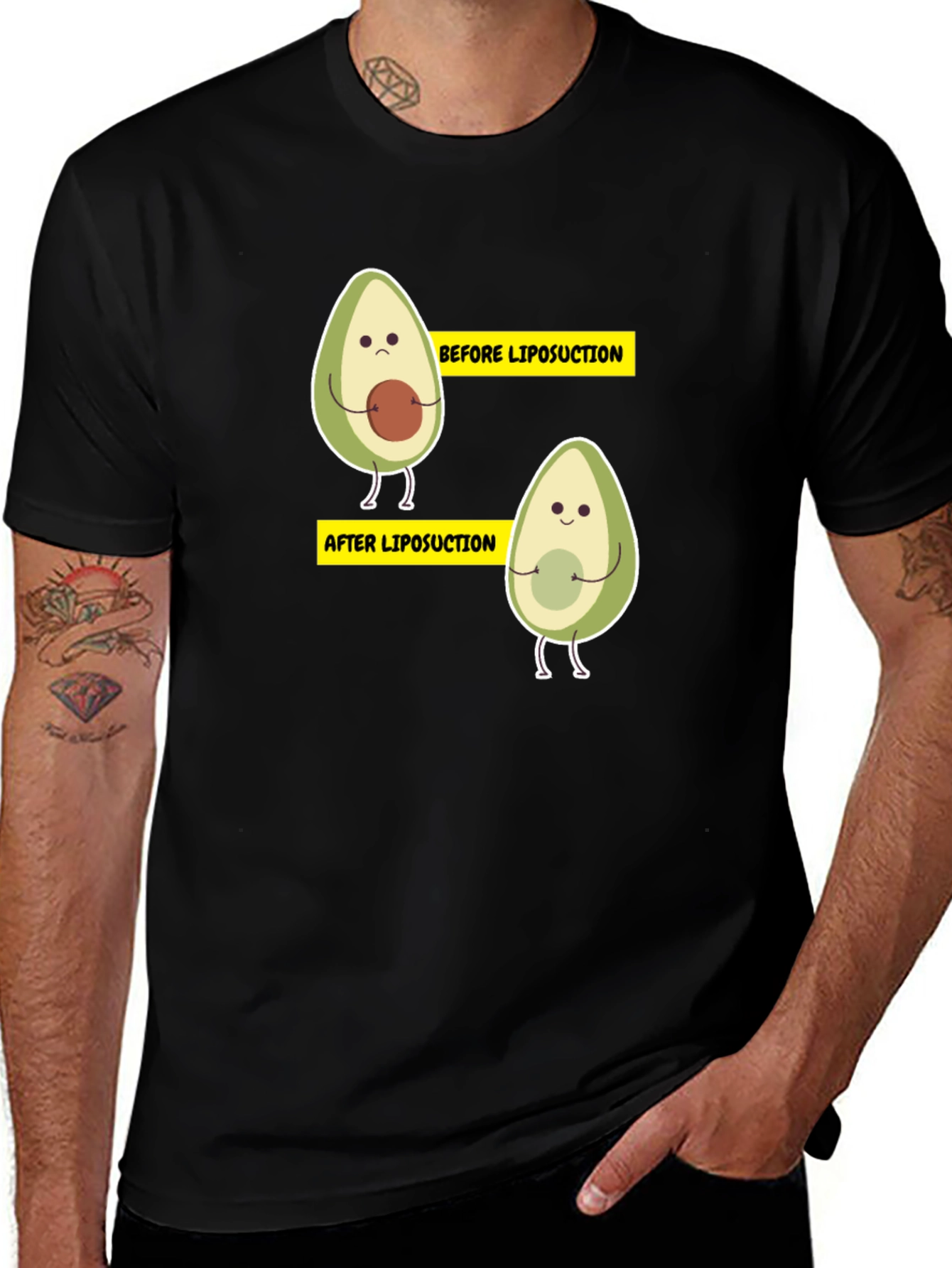 Avocado Liposuction Funny Black T-Shirt