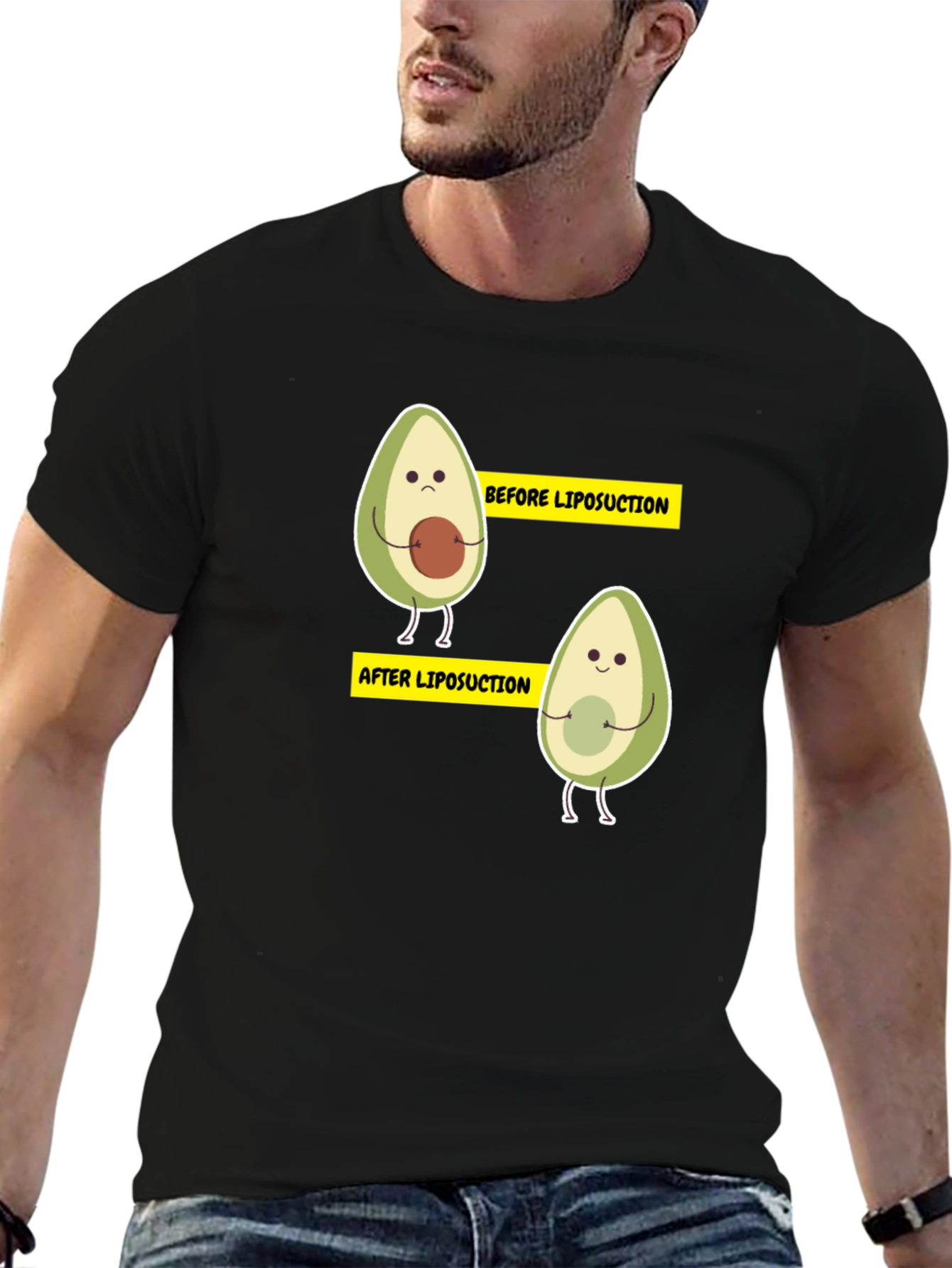 Avocado Liposuction Funny Black T-Shirt