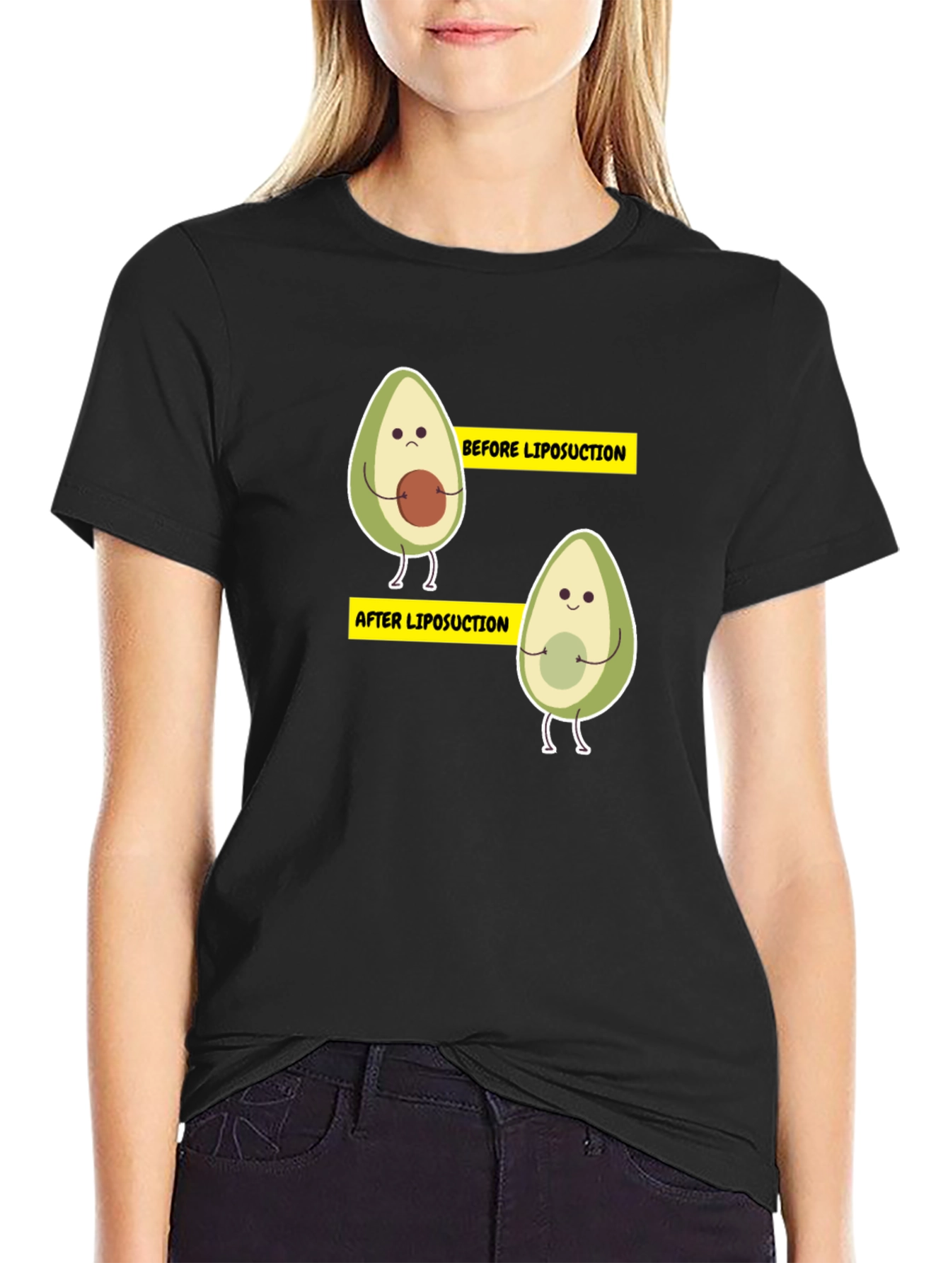 Avocado Liposuction Funny Black T-Shirt
