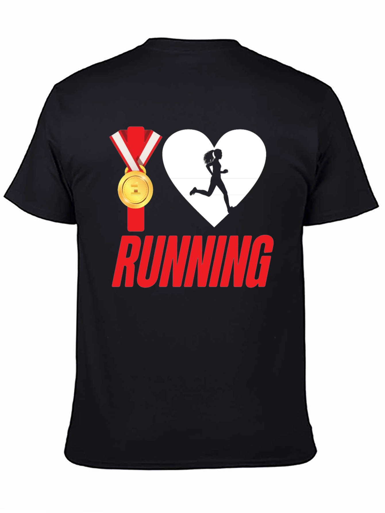 I Heart Running Graphic Tee - Medal Design