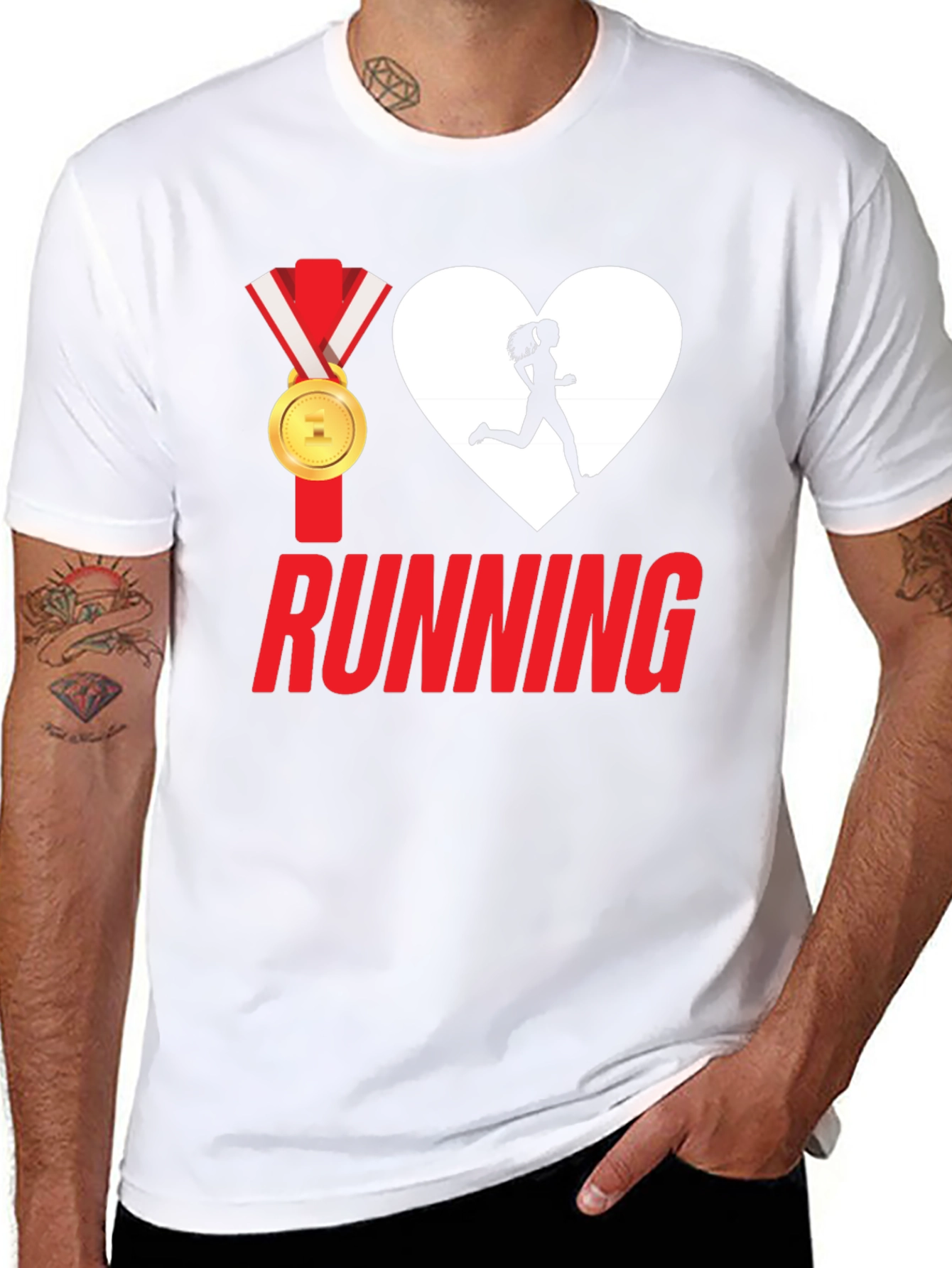 I Heart Running Graphic Tee - Medal Design