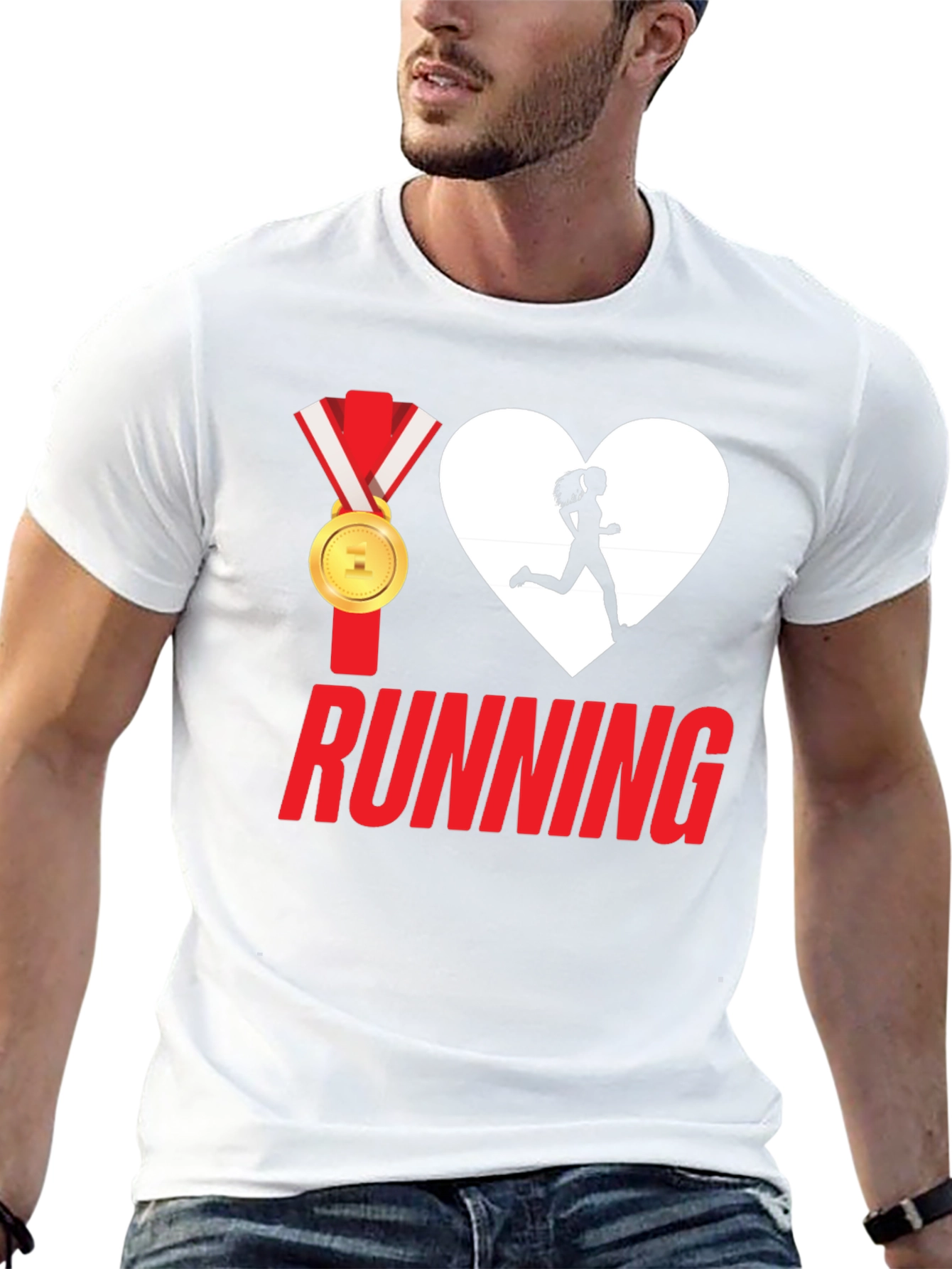 I Heart Running Graphic Tee - Medal Design