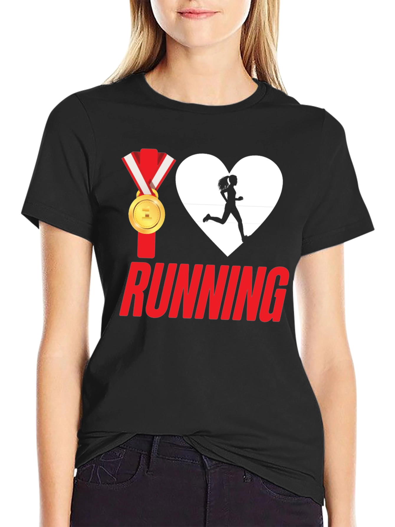 I Heart Running Graphic Tee - Medal Design