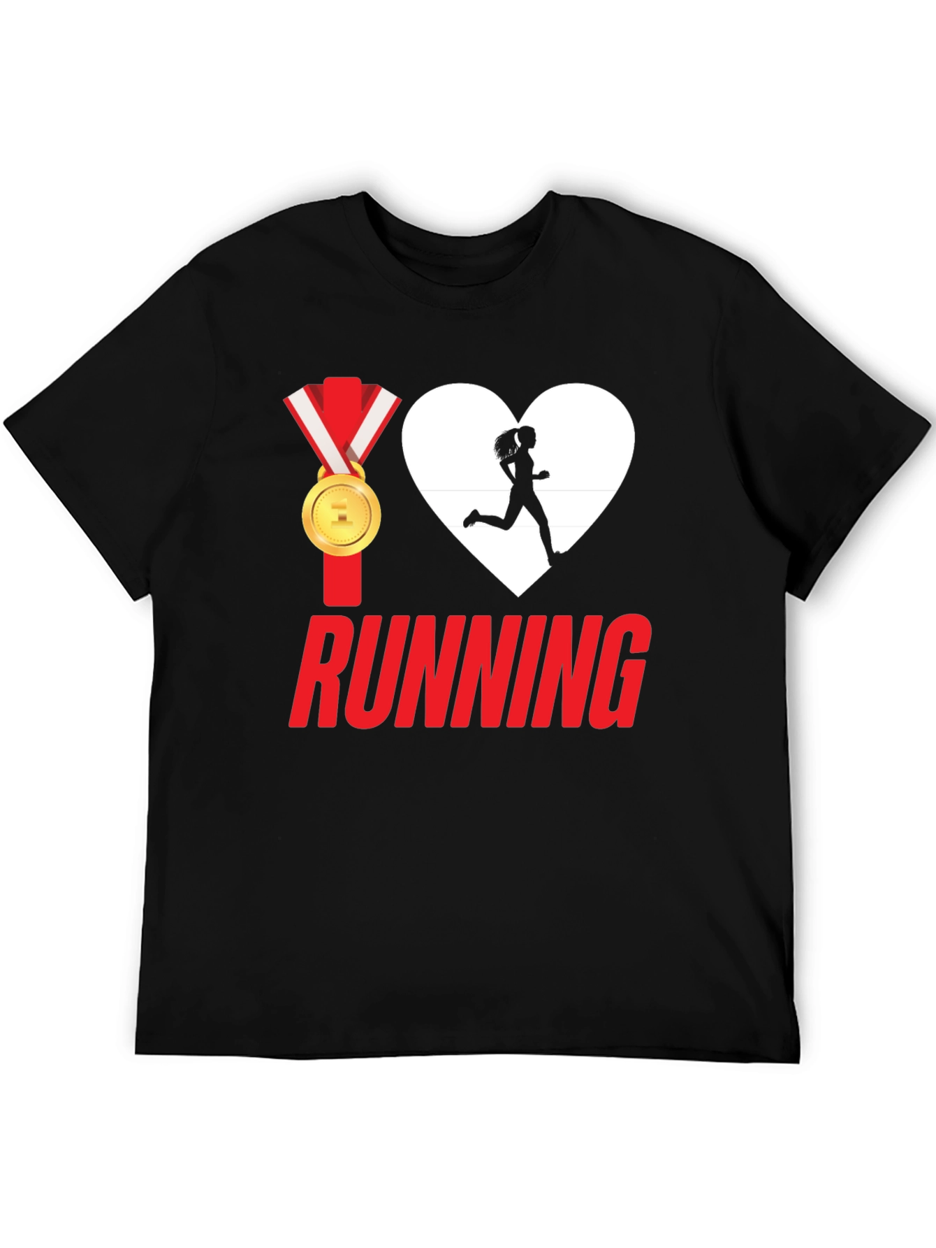 I Heart Running Graphic Tee - Medal Design