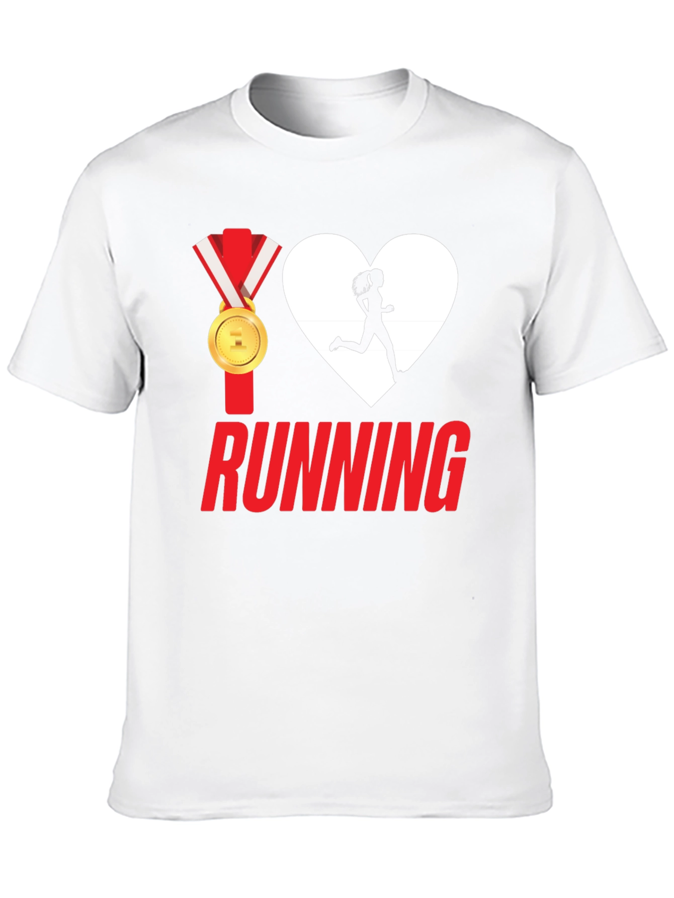 I Heart Running Graphic Tee - Medal Design