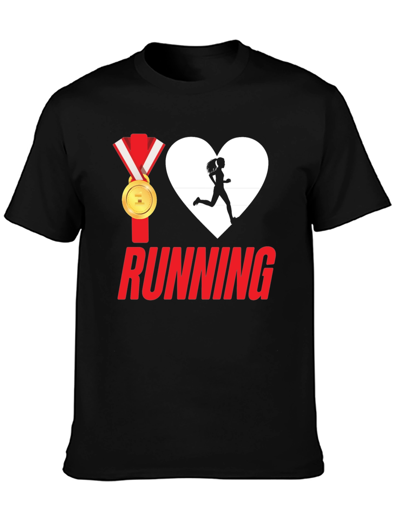 I Heart Running Graphic Tee - Medal Design