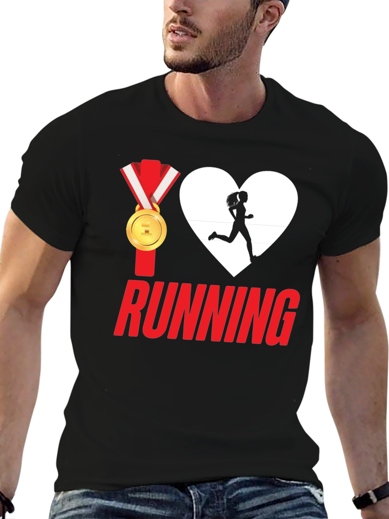 I Heart Running Graphic Tee - Medal Design