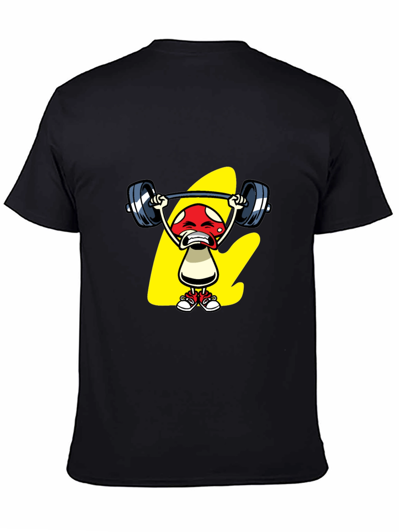 Funny Mushroom Weightlifting Graphic Tee