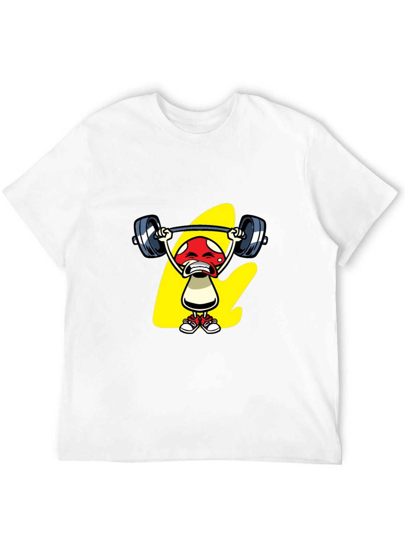 Funny Mushroom Weightlifting Graphic Tee