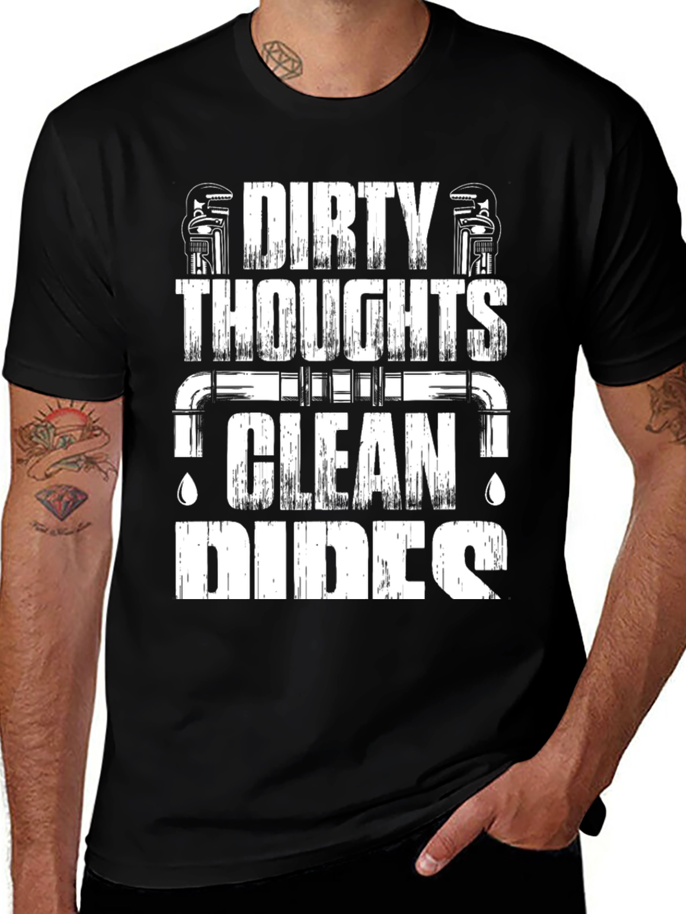 Dirty Thoughts Clean Pipes Graphic Tee