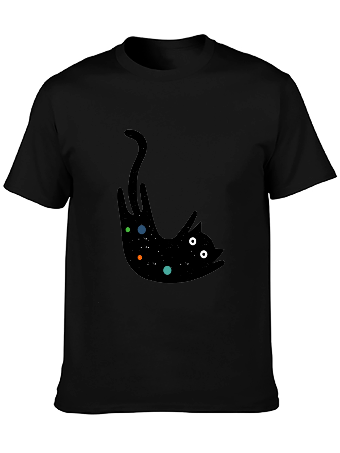 Cosmic Cat Black T-Shirt - Unisex