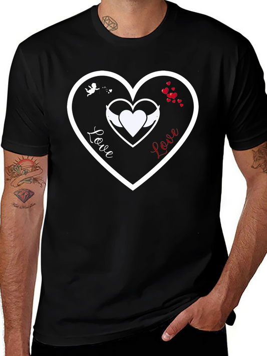 Love Heart T-Shirt - Cupid & Angel Wings Graphic Tee
