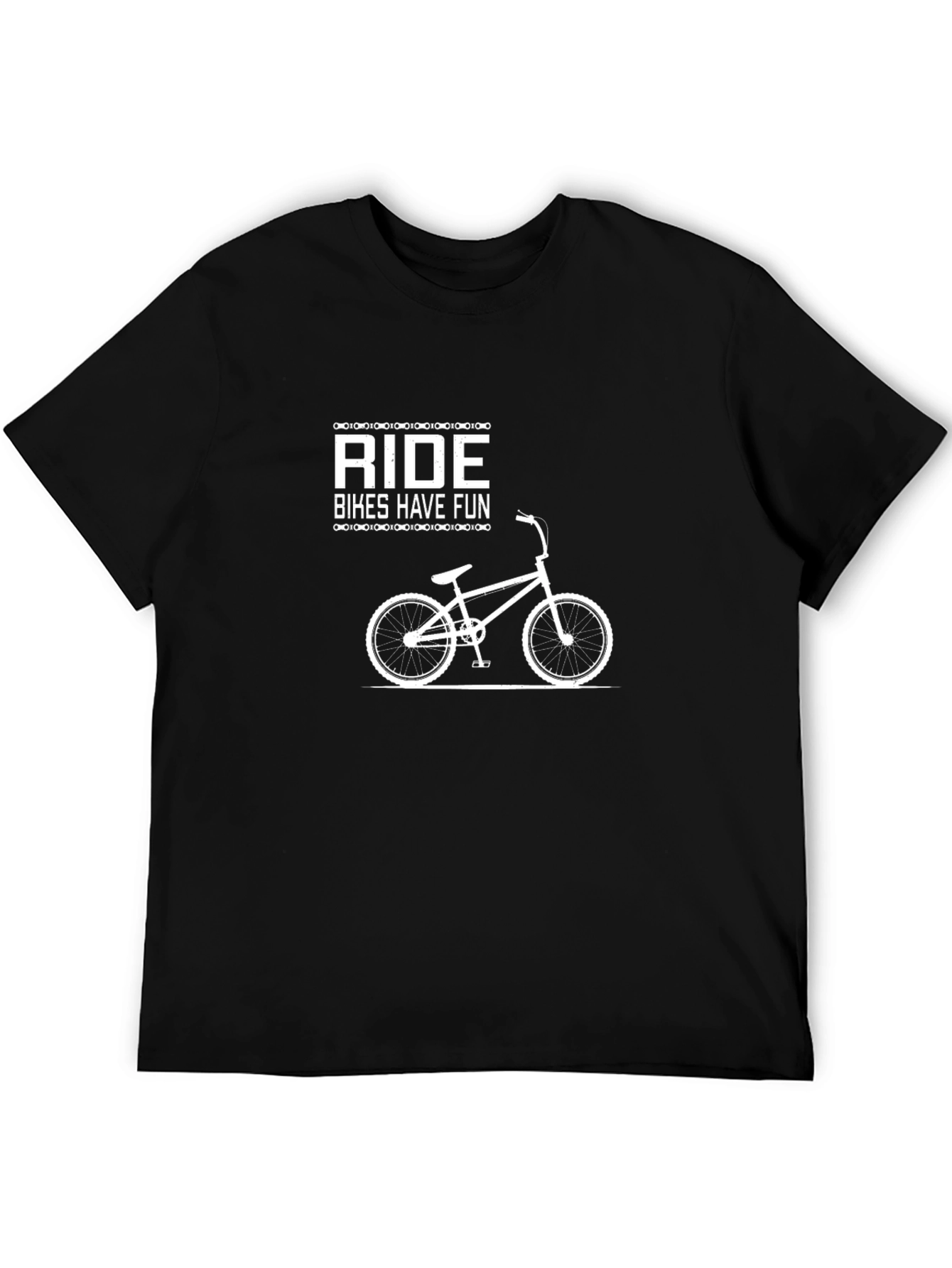 Ride Bikes Have Fun Black Graphic Tee