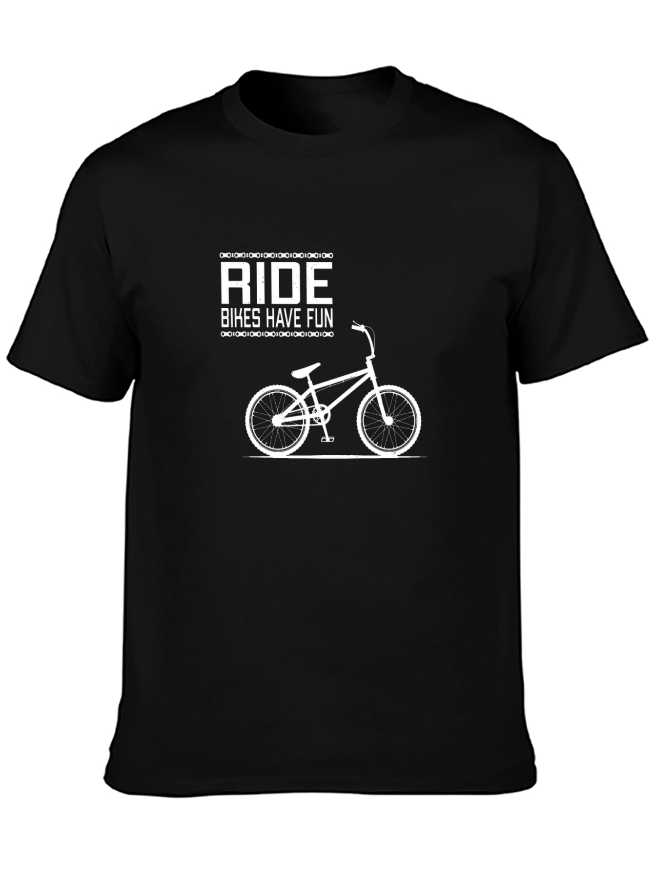 Ride Bikes Have Fun Black Graphic Tee