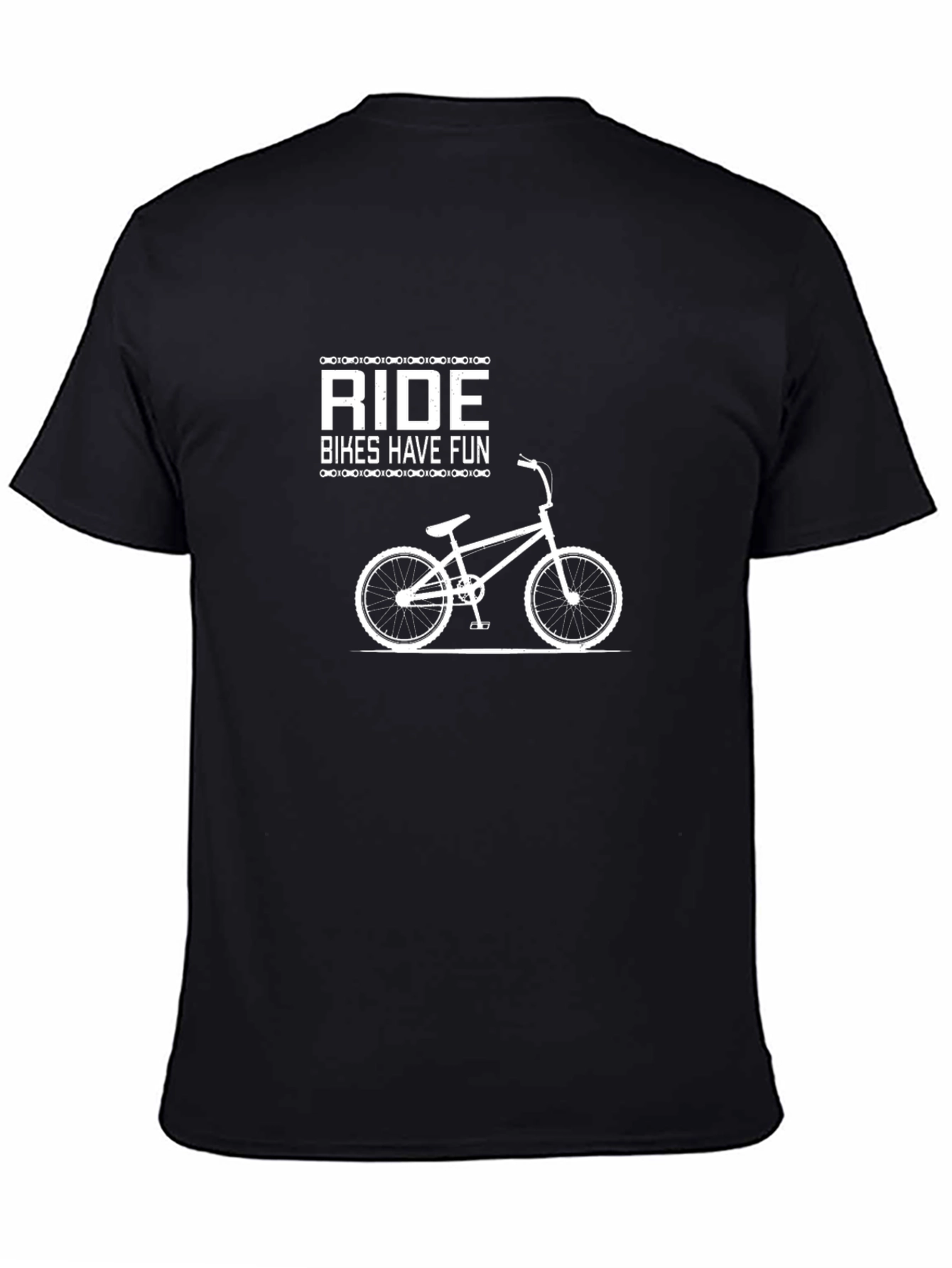 Ride Bikes Have Fun Black Graphic Tee