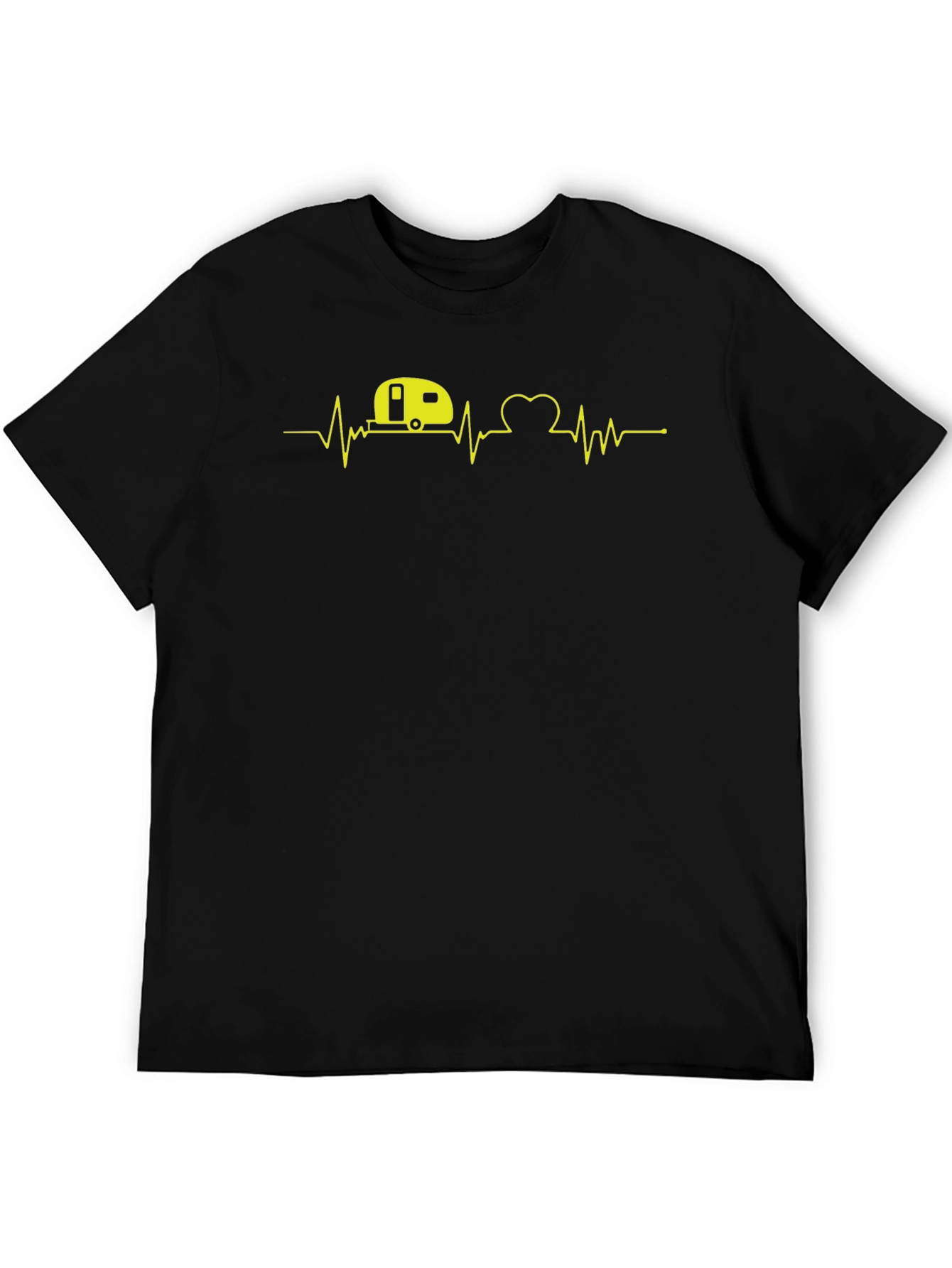 Camping Heartbeat T-Shirt - Black