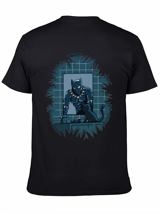 Black Panther & Cat T-Shirt - Wakanda Forever Tee