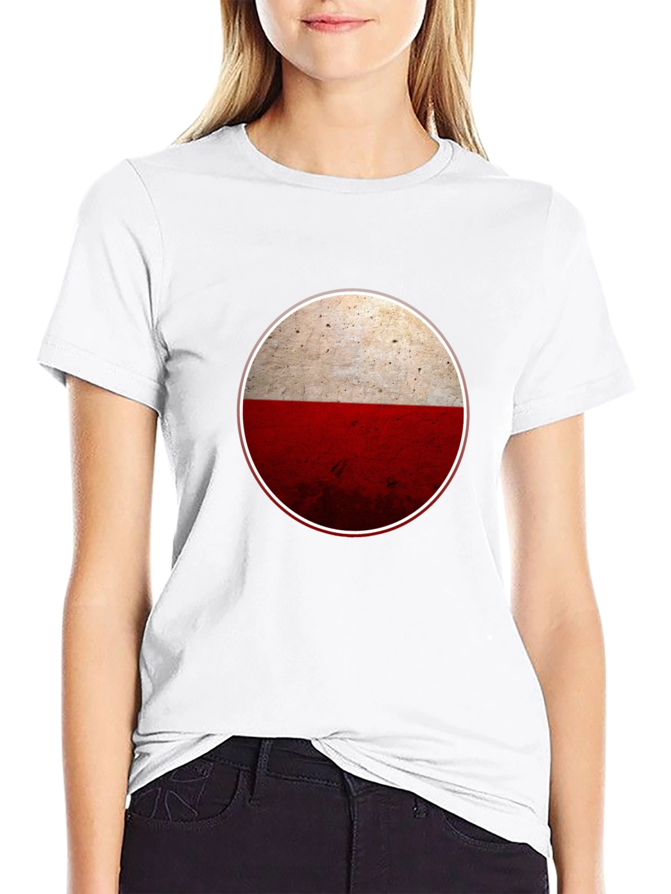 Poland Flag Circle Graphic Tee - Casual Style