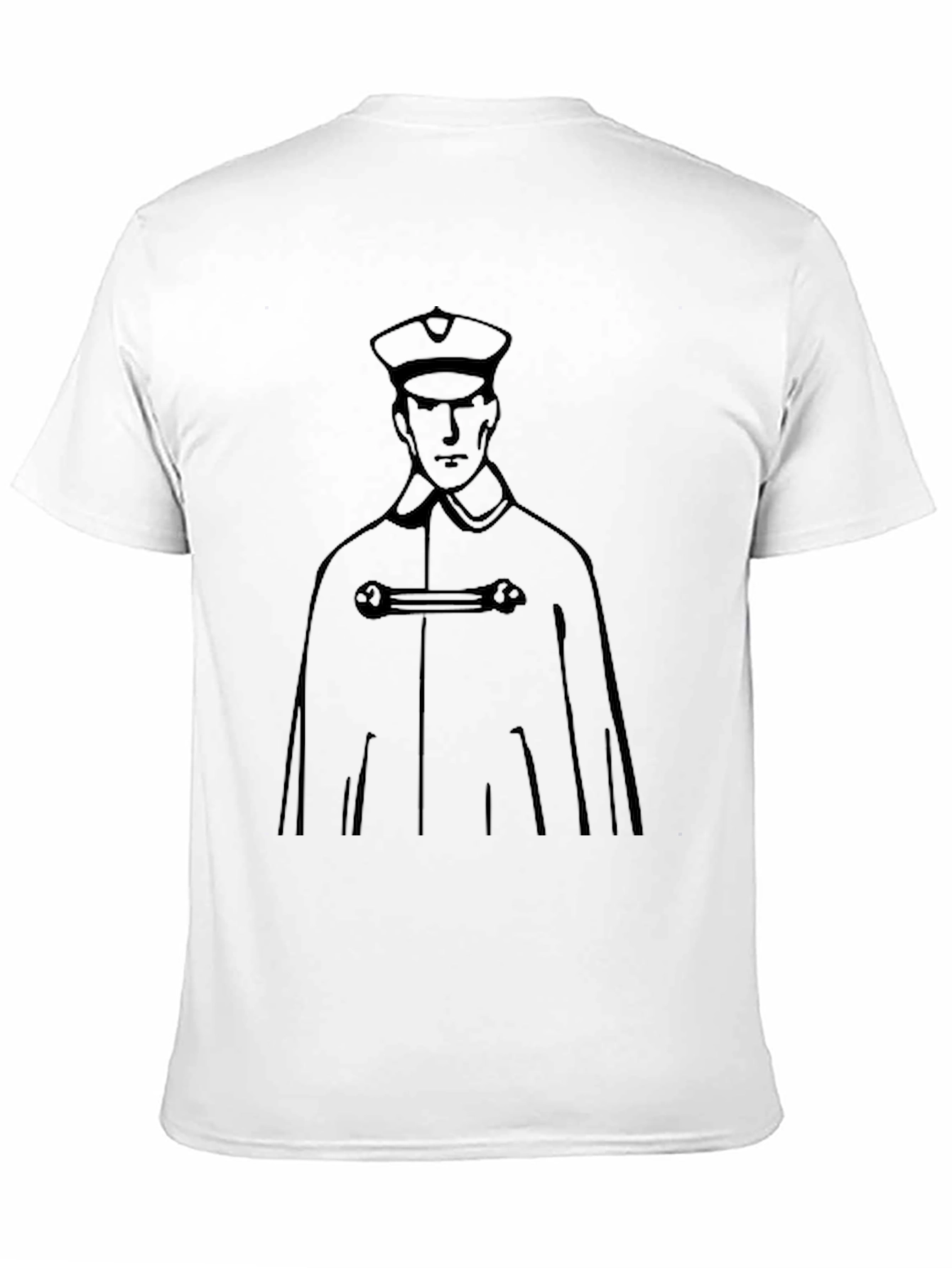 Stylized Officer Graphic Tee - Black