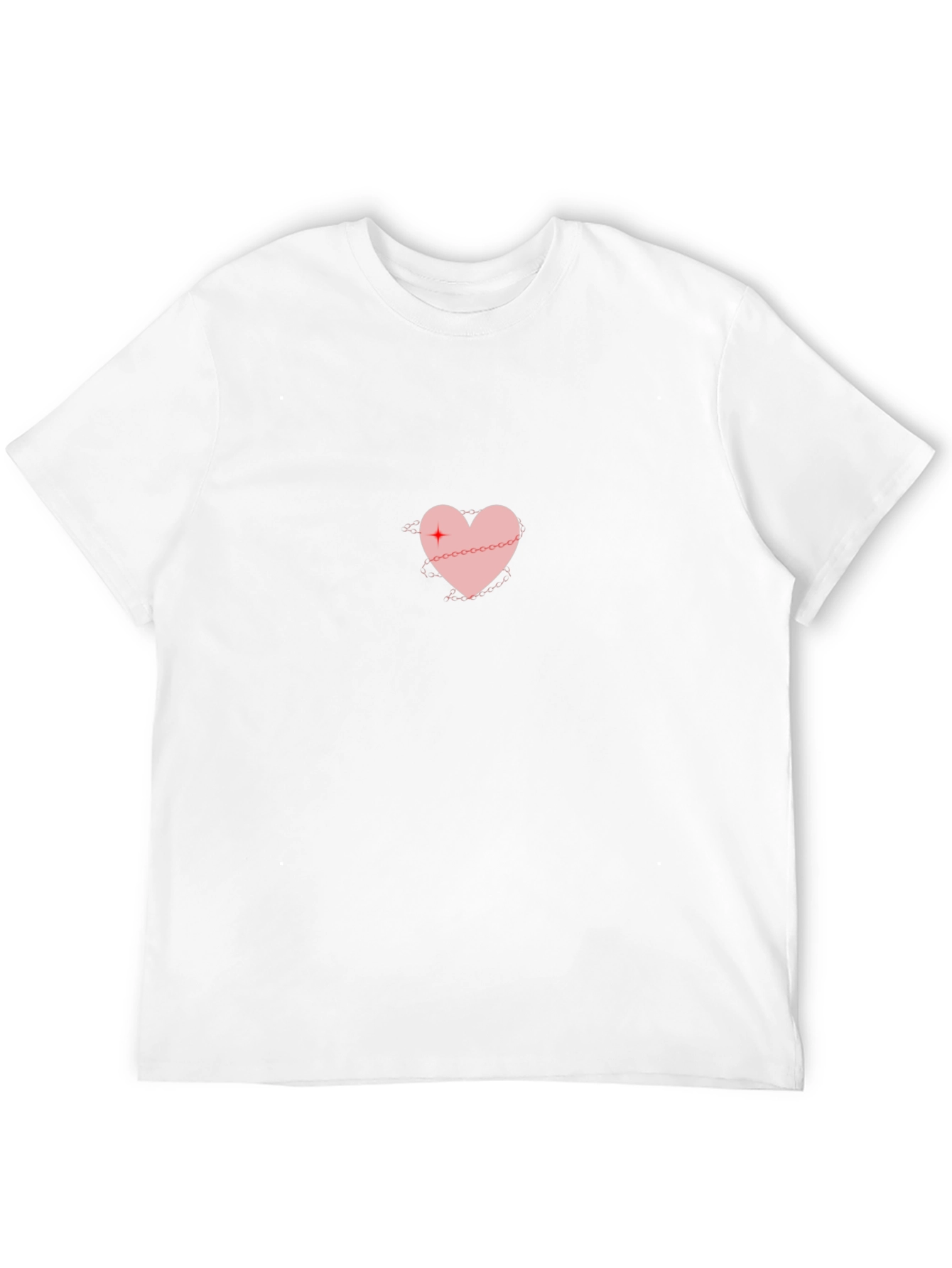 Heart Chain Graphic Tee - Trendy Casual Top