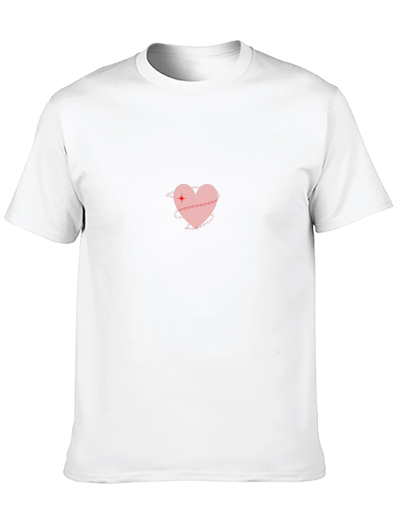 Heart Chain Graphic Tee - Trendy Casual Top