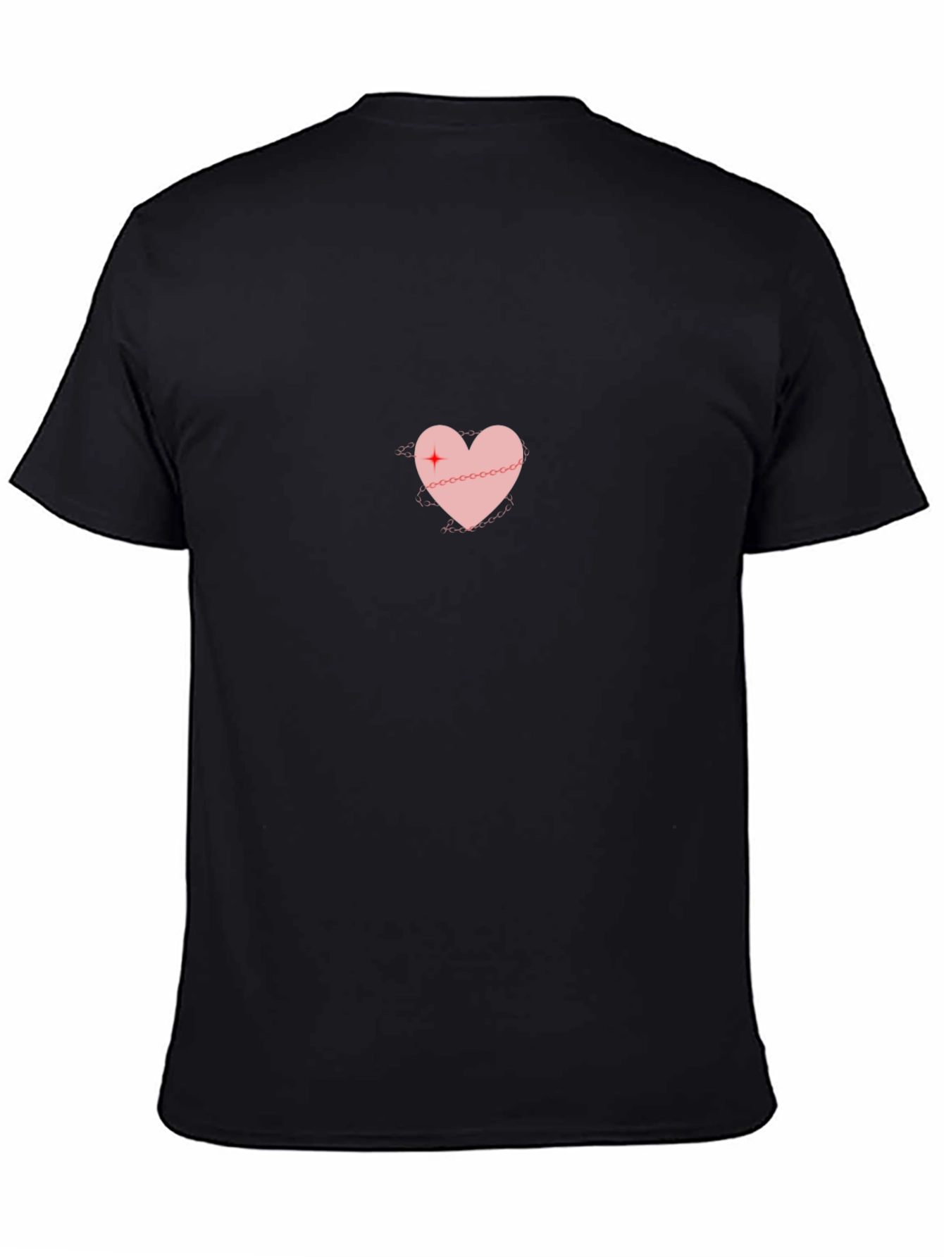 Heart Chain Graphic Tee - Trendy Casual Top