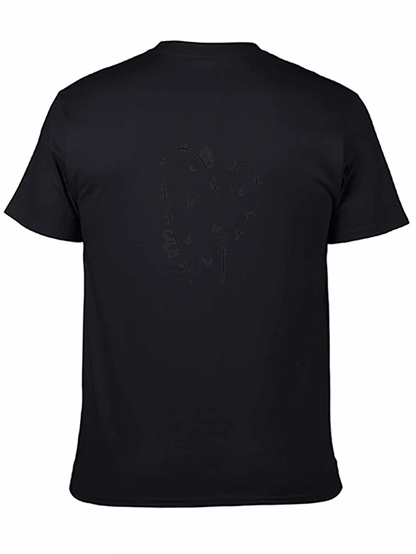 Cactus Graphic Tee - Black Cotton Casual Comfort
