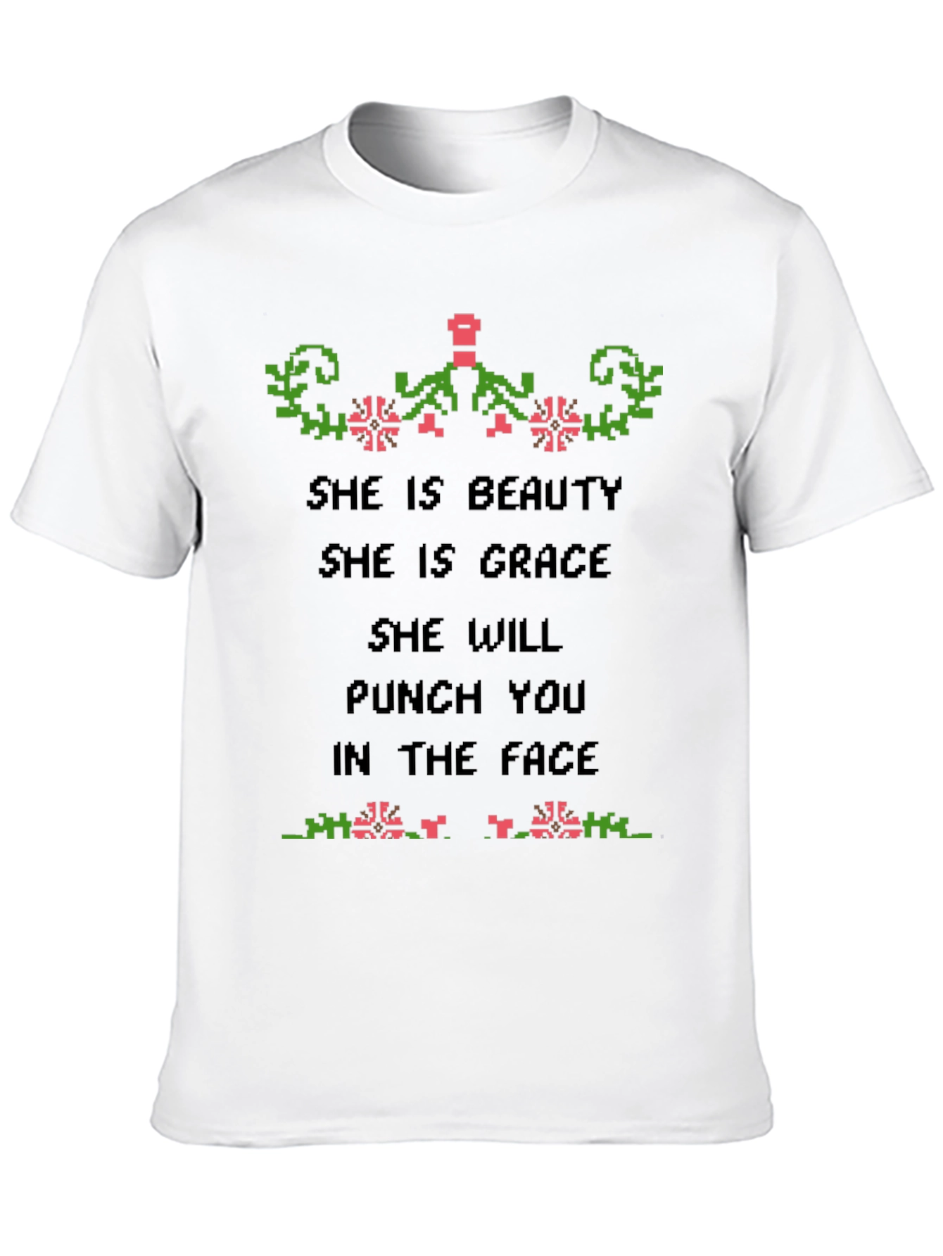 She is Beauty & Grace Funny Graphic Tee