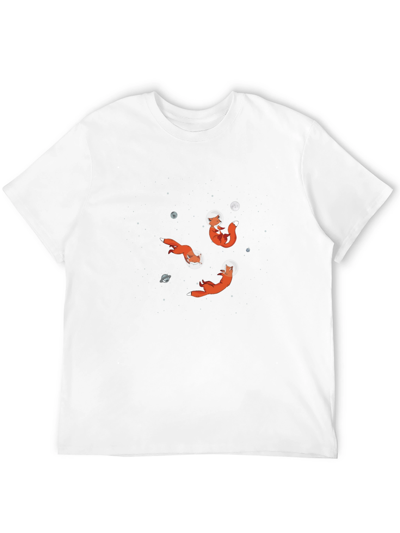 Space Fox Graphic Tee - Premium Black Cotton T-Shirt