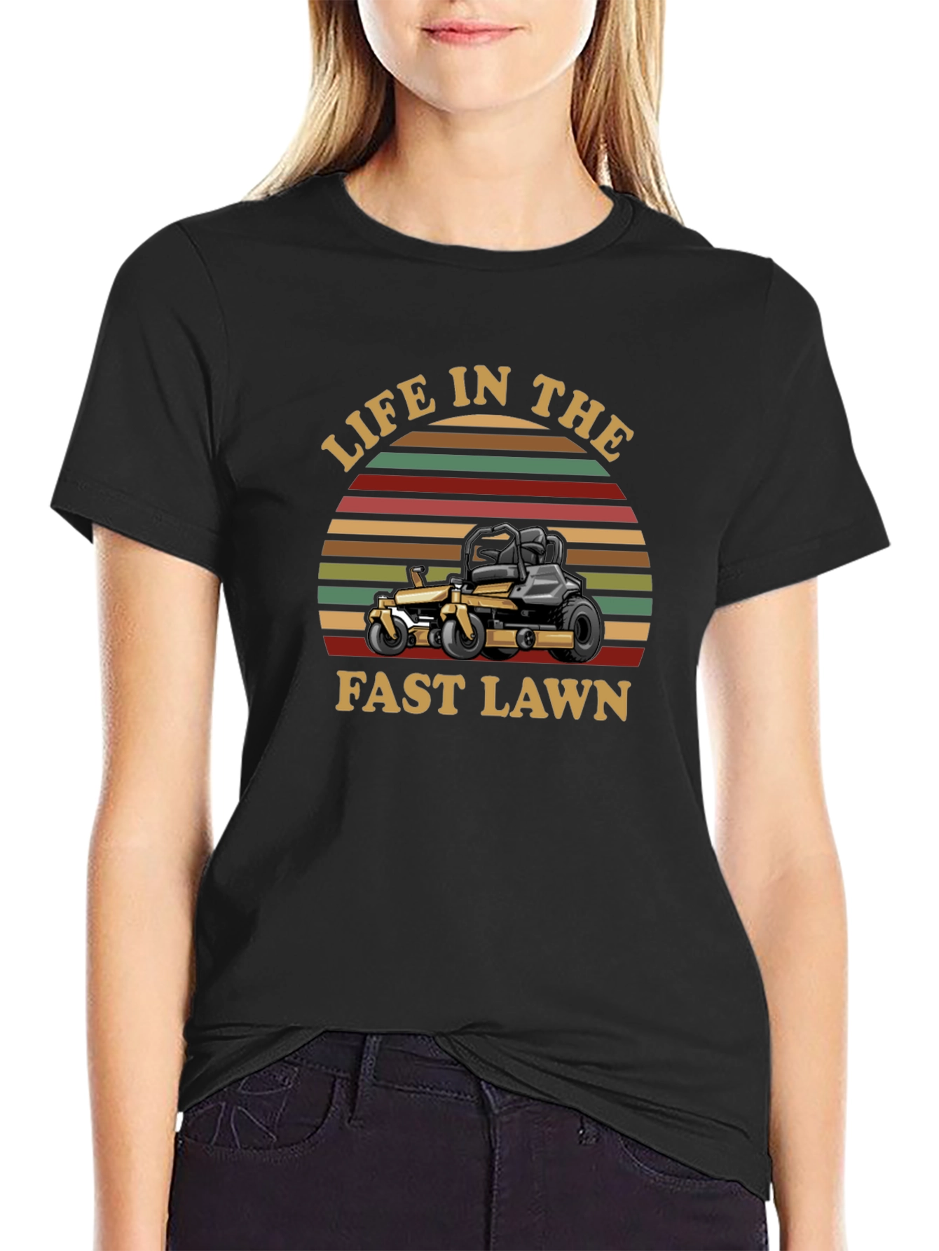 Life In The Fast Lawn Black T-Shirt