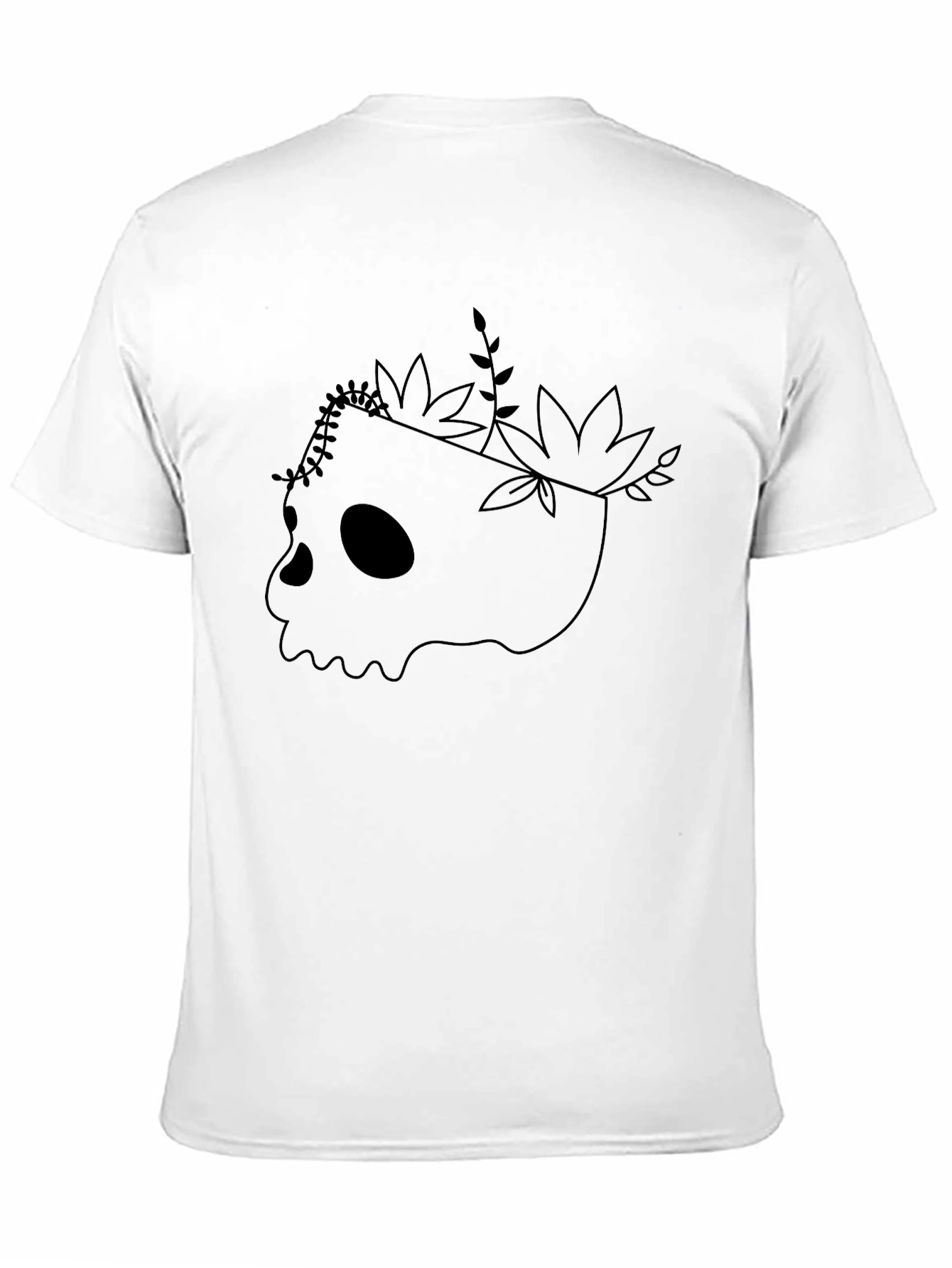 Skull & Flora Graphic Print Black T-Shirt