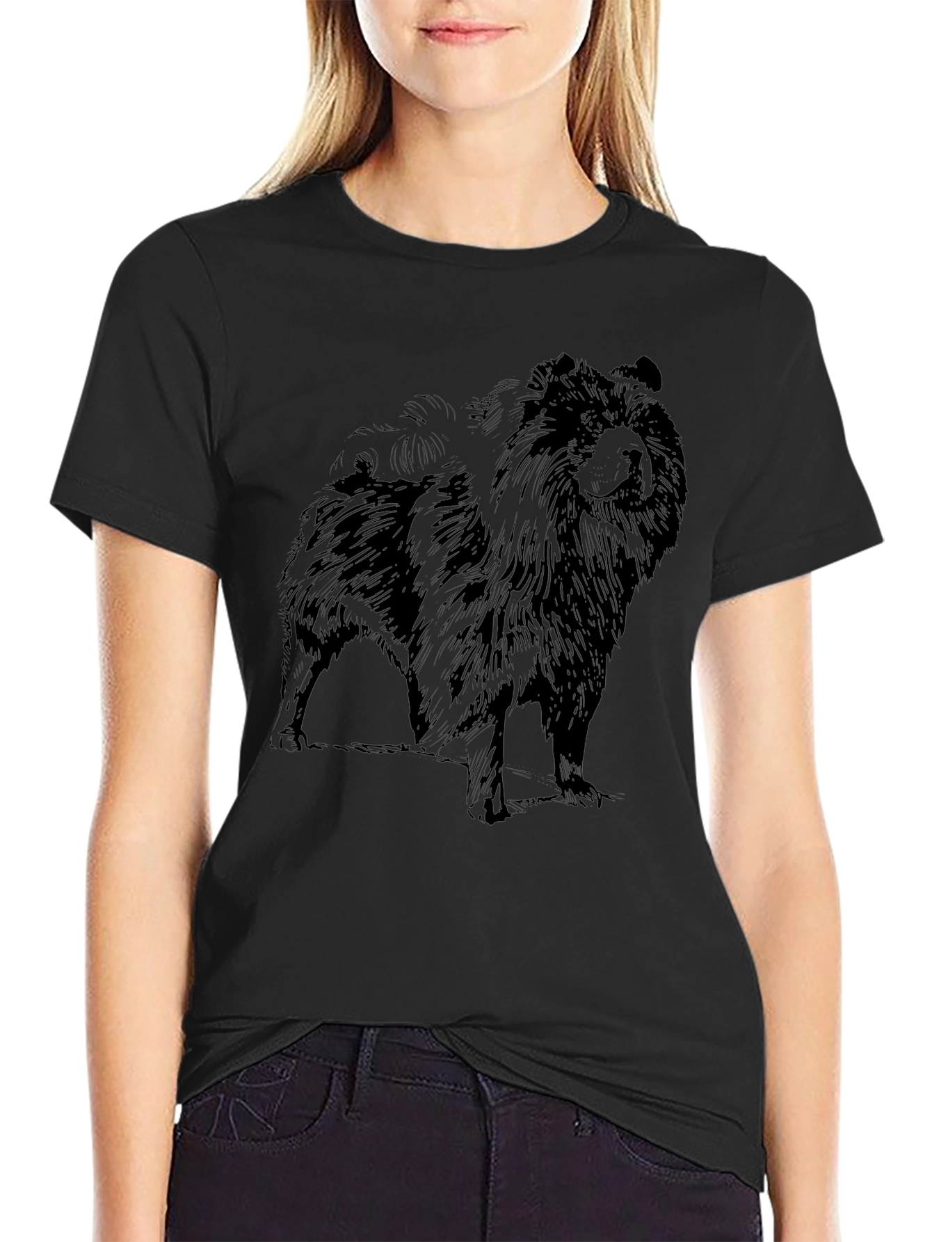 Black Chow Chow Dog Graphic Tee