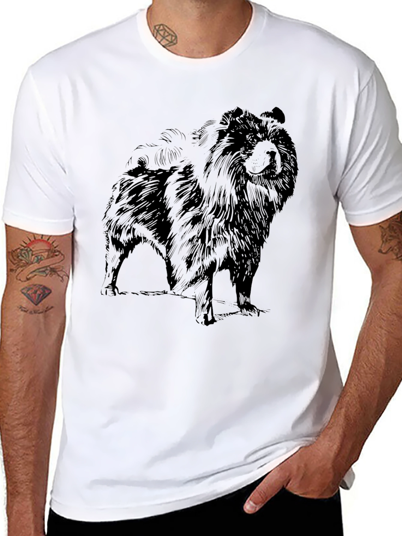 Black Chow Chow Dog Graphic Tee