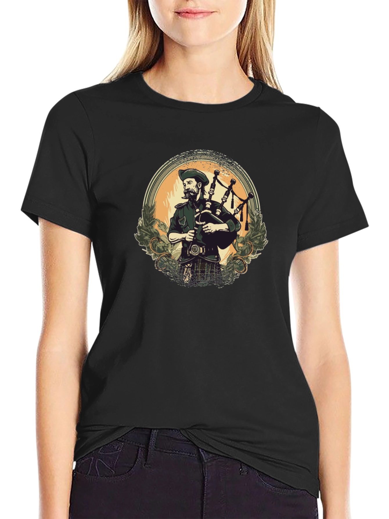 Bagpiper Graphic Tee - Scottish Pride