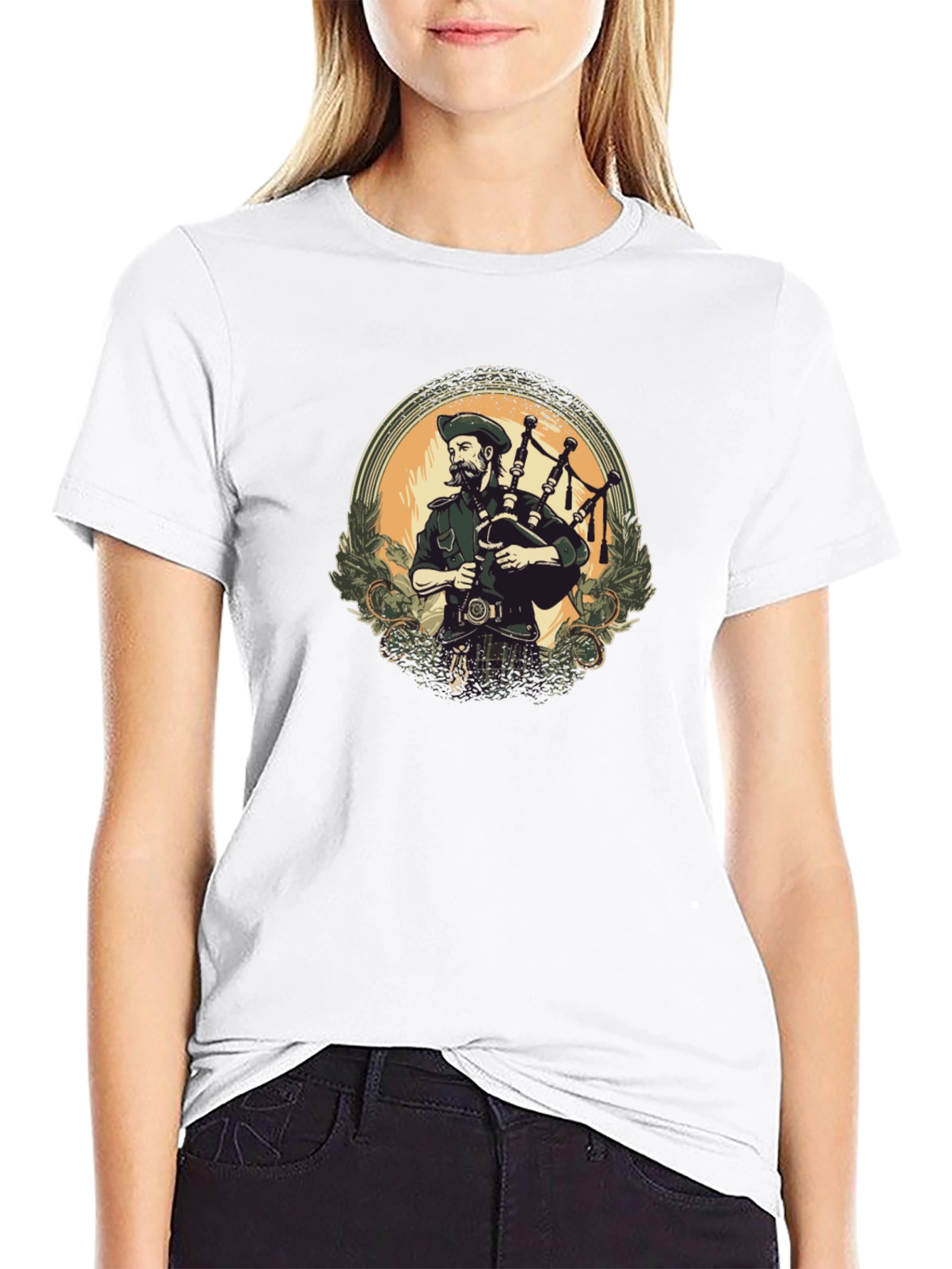 Bagpiper Graphic Tee - Scottish Pride