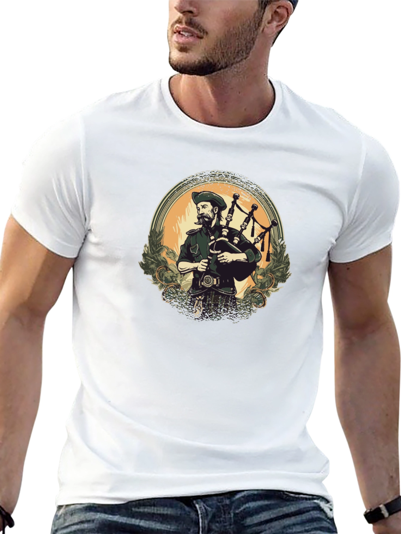 Bagpiper Graphic Tee - Scottish Pride