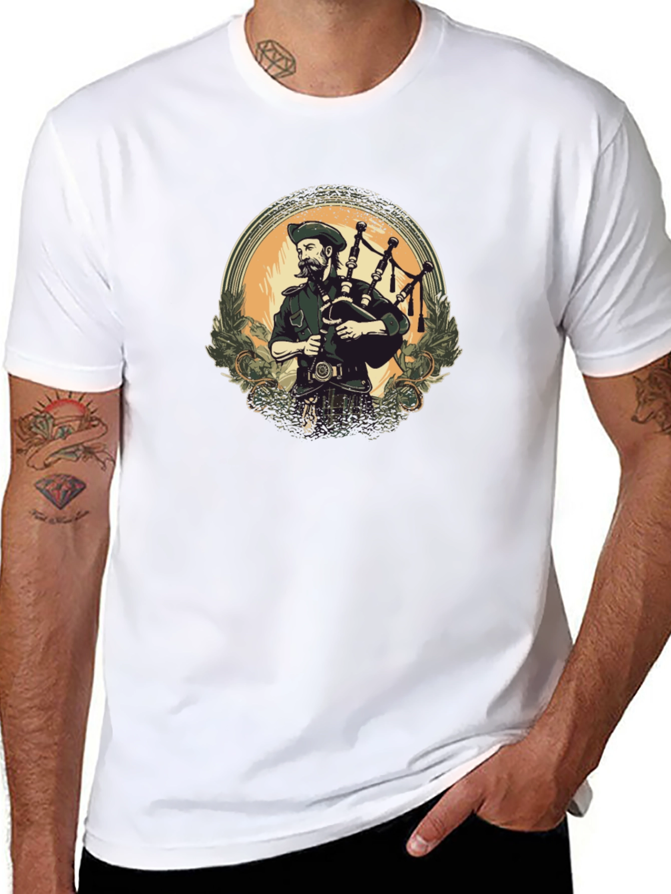 Bagpiper Graphic Tee - Scottish Pride