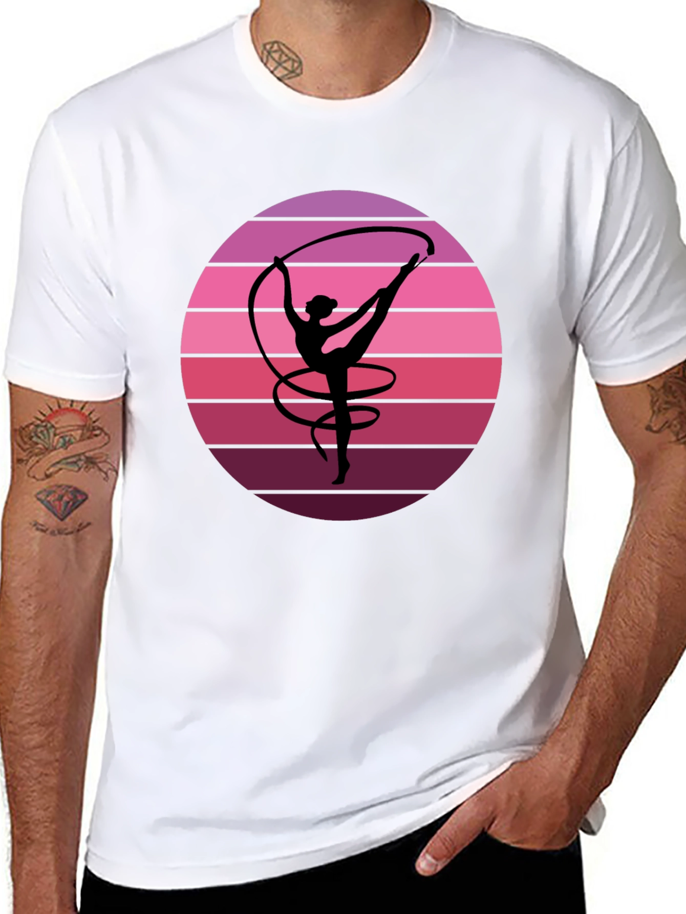 Rhythmic Gymnast Sunset Graphic Tee - Black