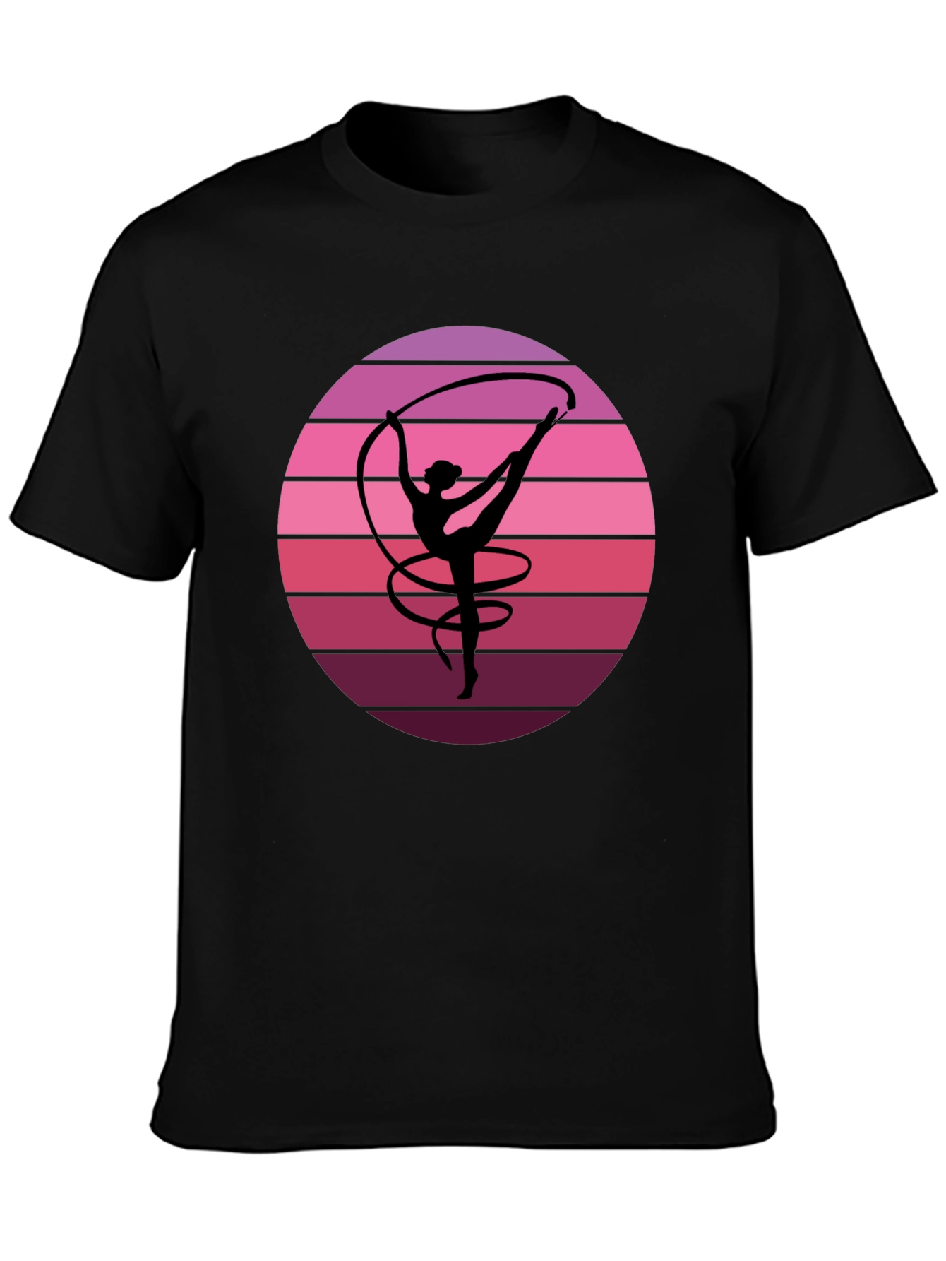 Rhythmic Gymnast Sunset Graphic Tee - Black
