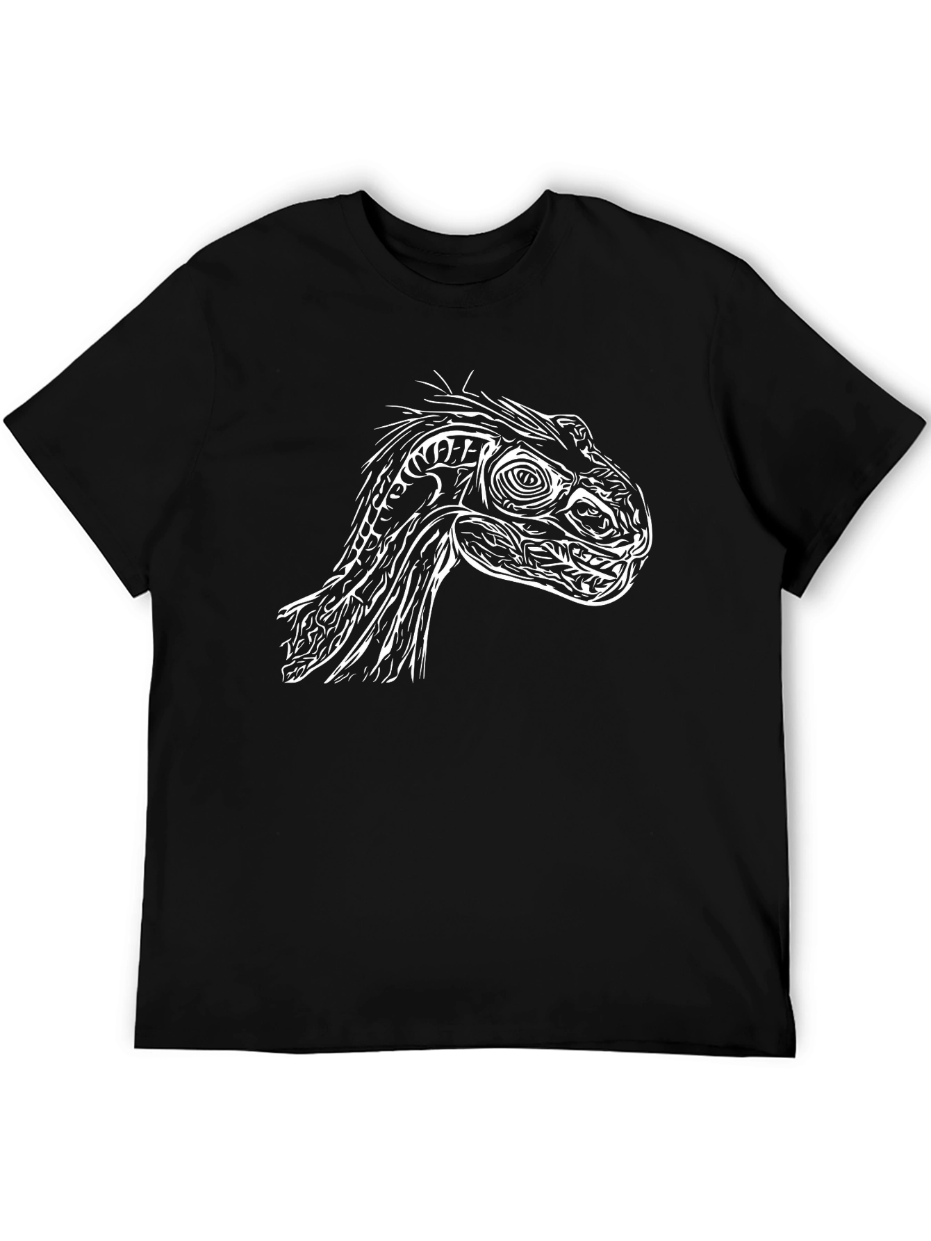 Dino Art Graphic Tee - Stylish Black T-Shirt
