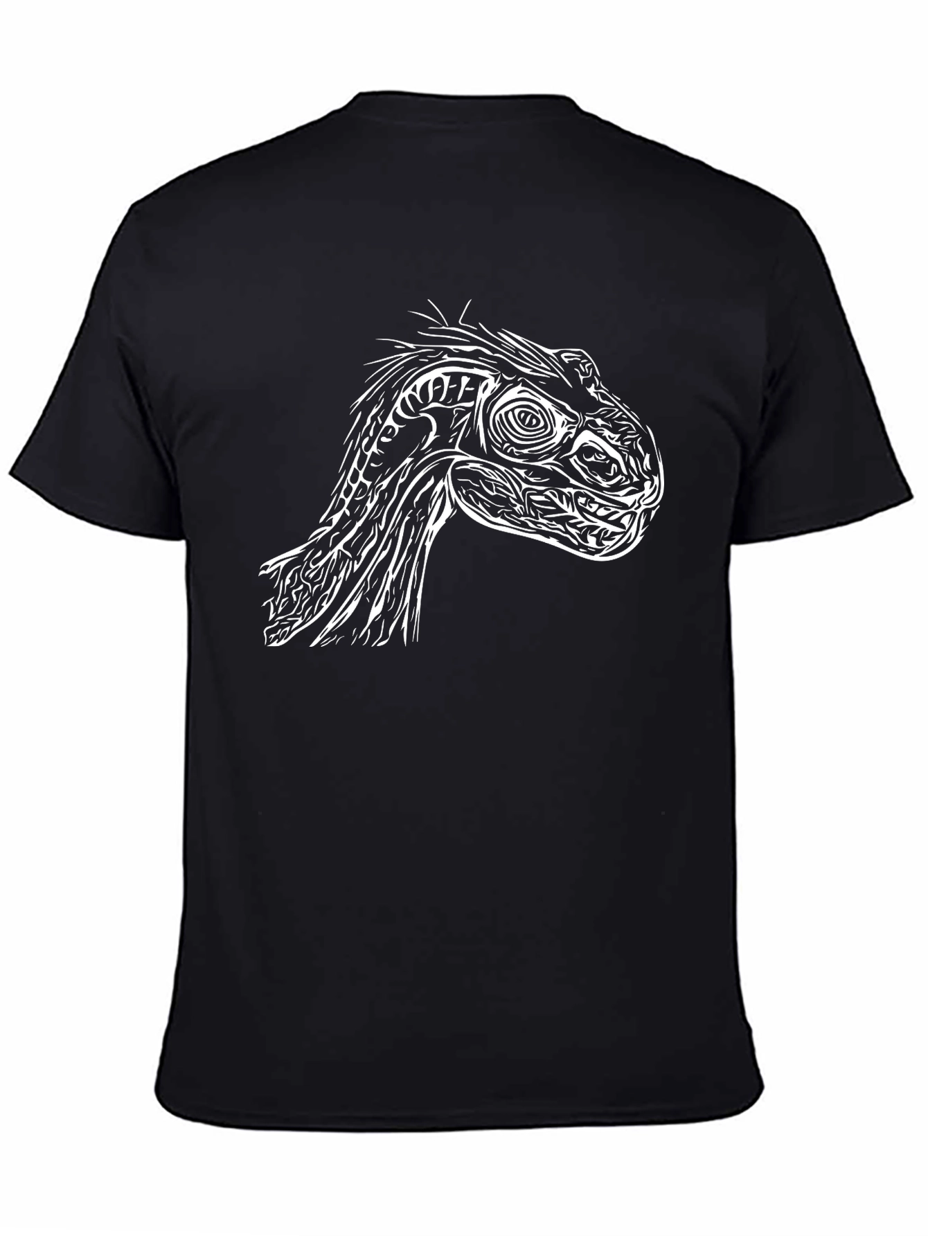 Dino Art Graphic Tee - Stylish Black T-Shirt