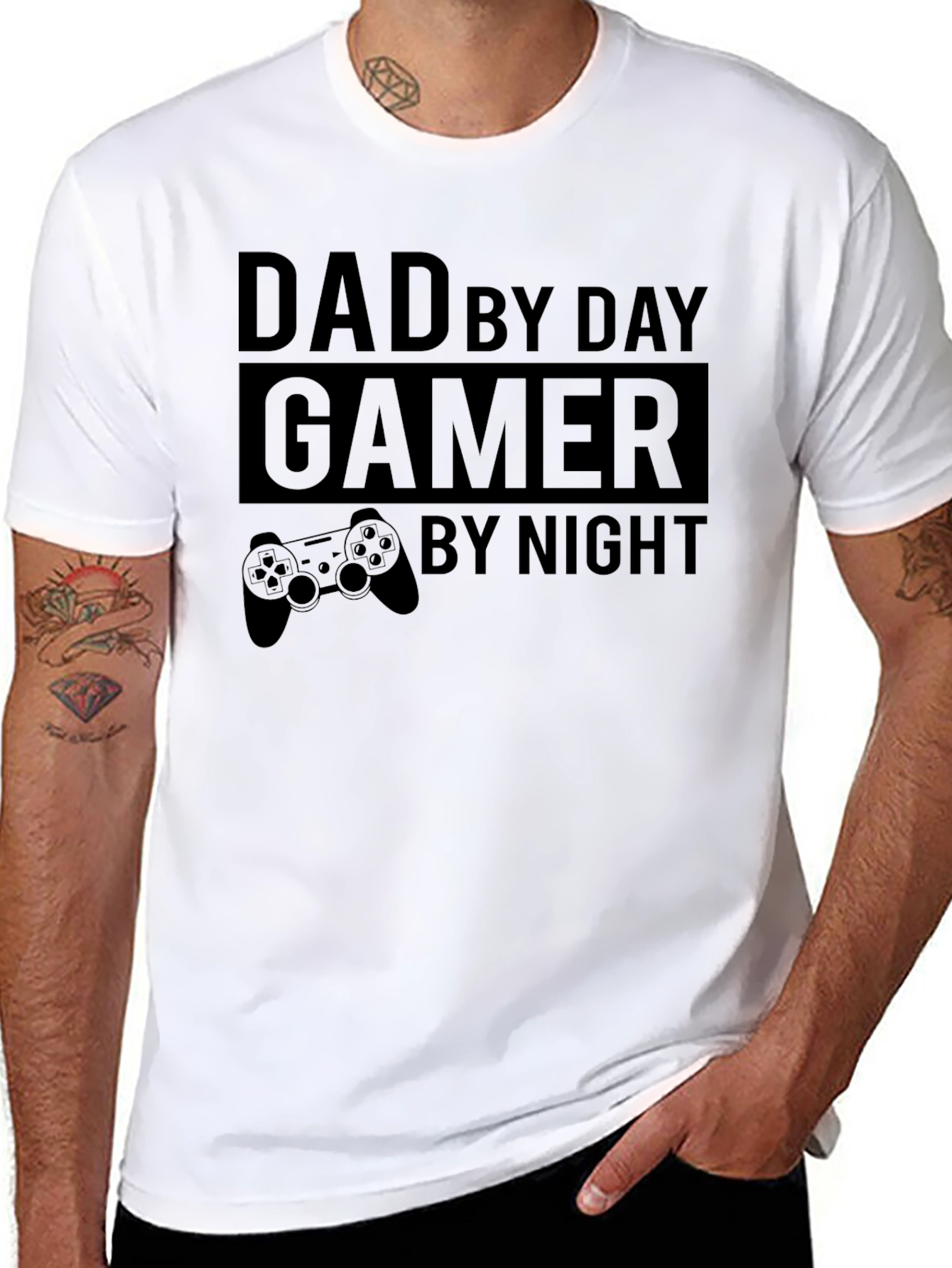 Dad By Day Gamer By Night Black T-Shirt