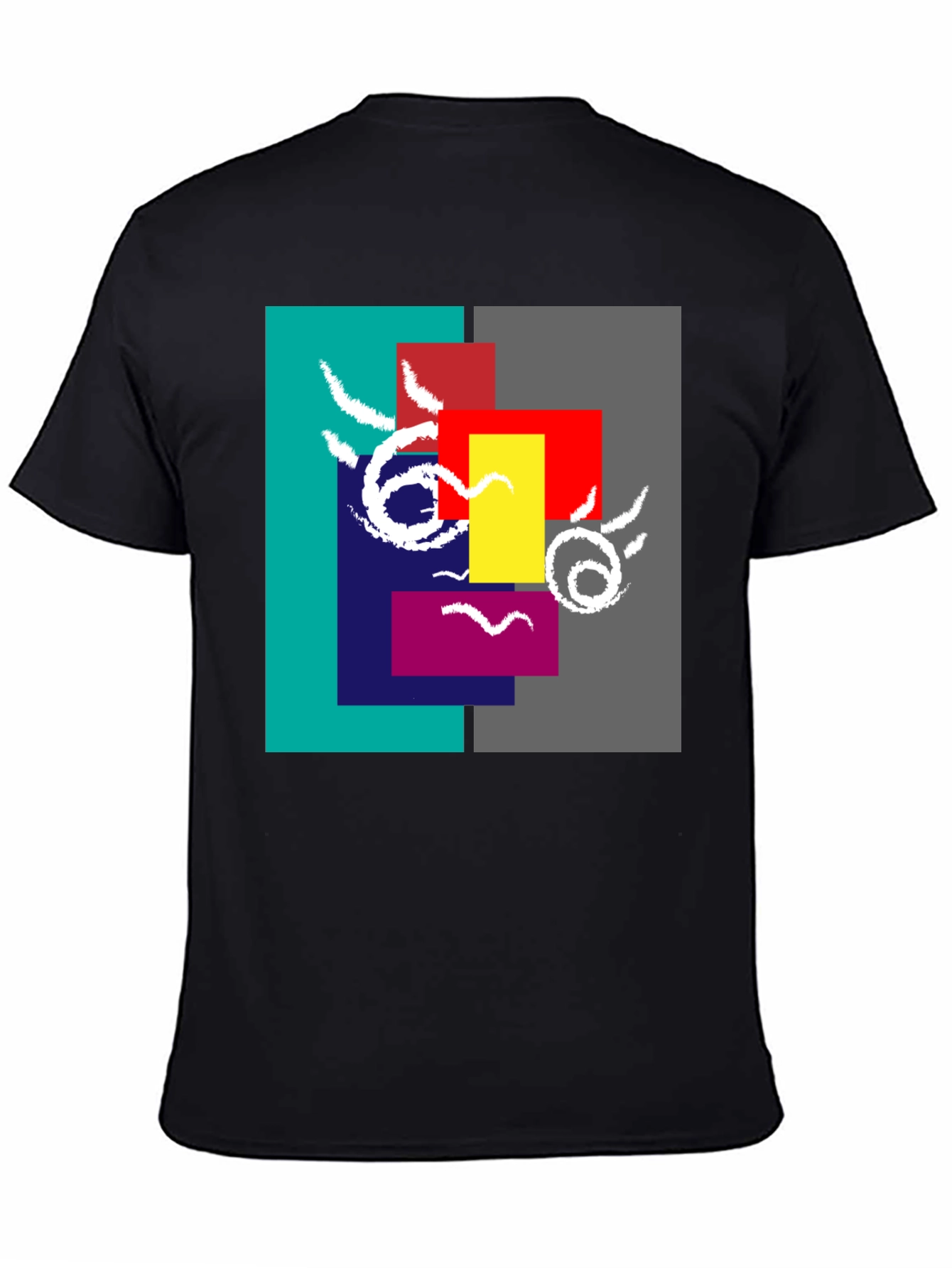 Abstract Face Graphic Tee - Modern Art Shirt