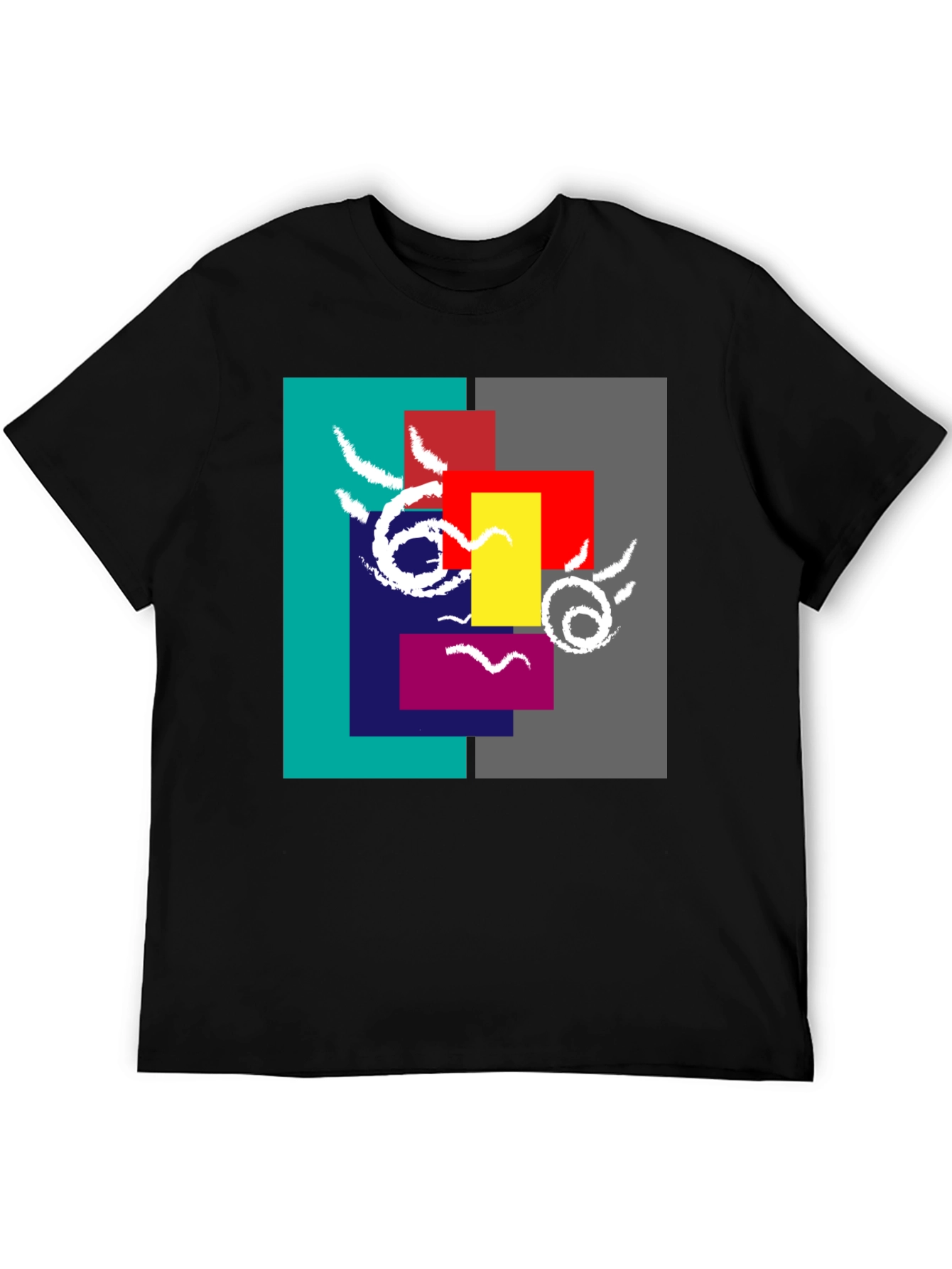 Abstract Face Graphic Tee - Modern Art Shirt